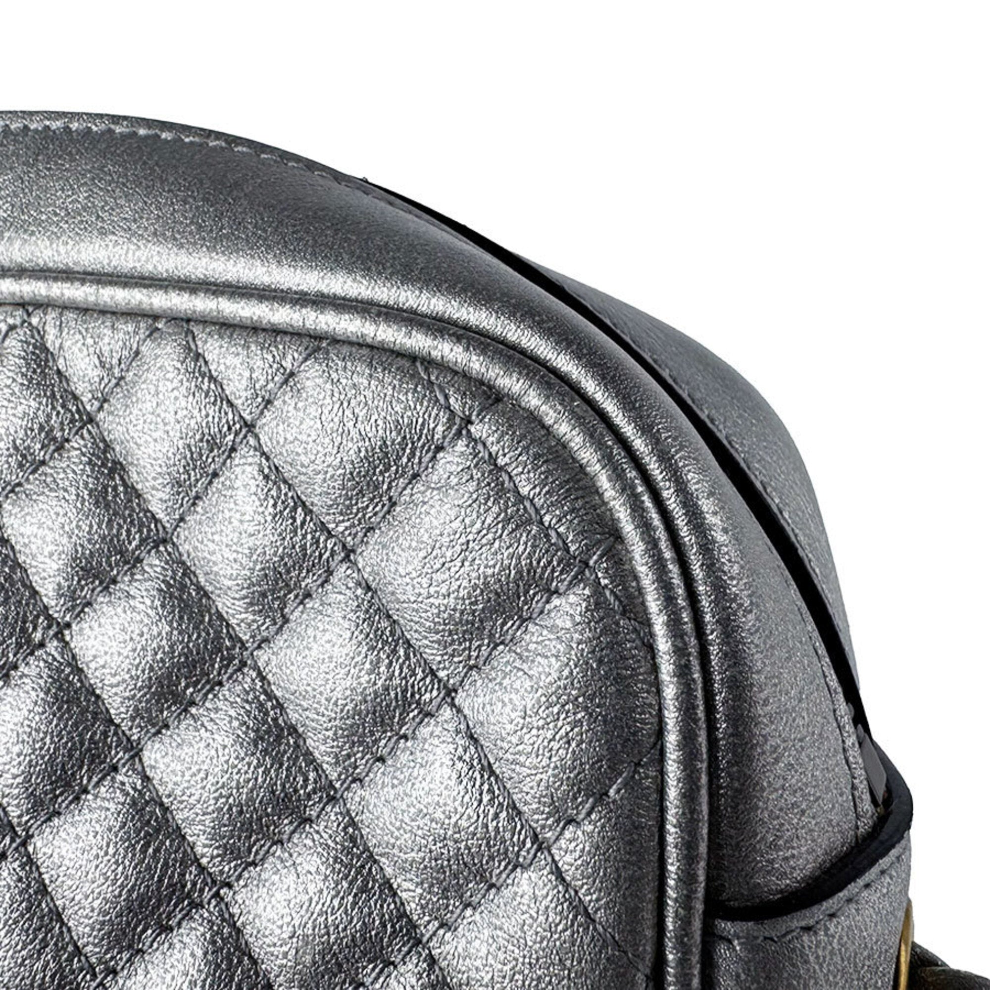Gucci Silver Leather Shoulder Bag (Pre-Owned)