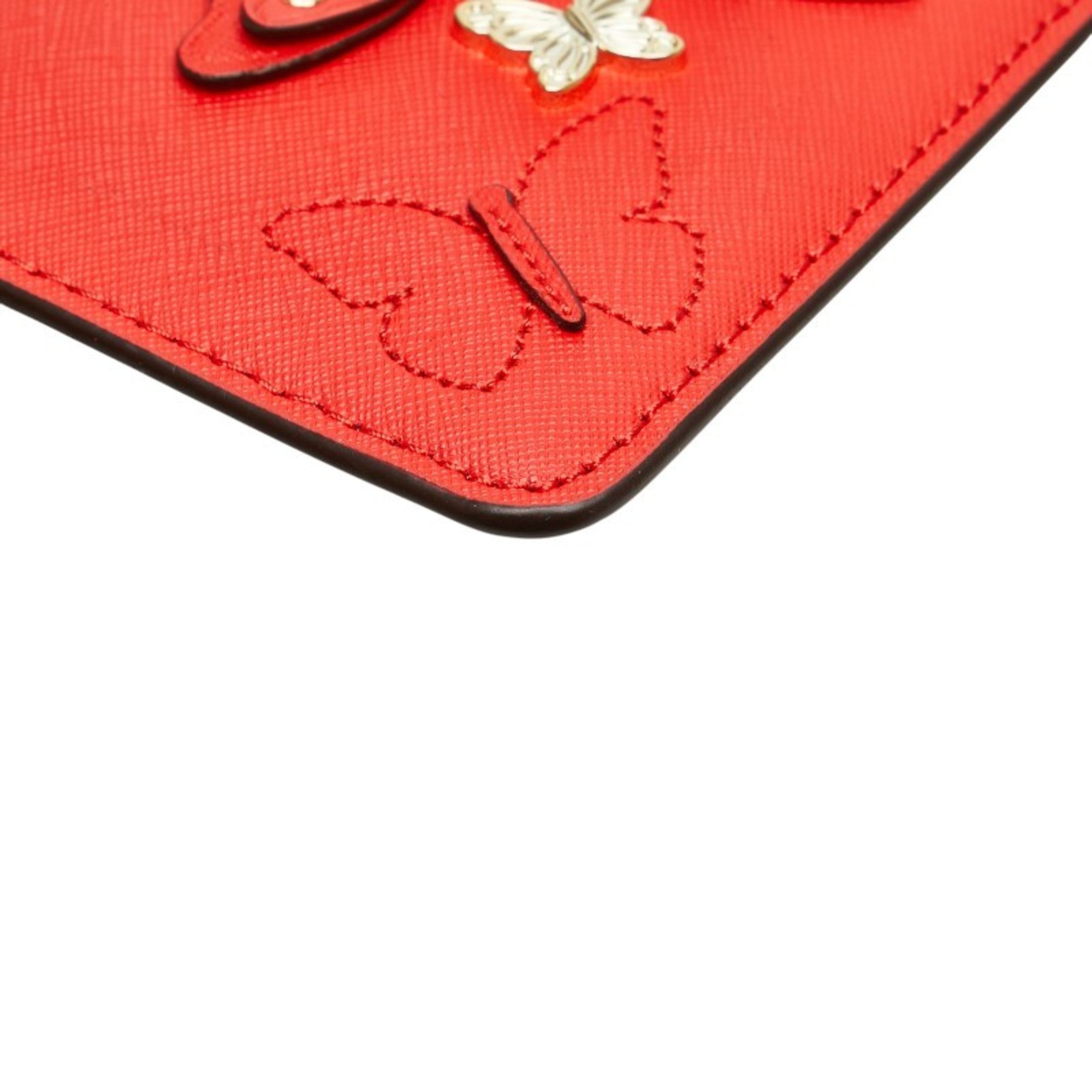 Michael Kors Red Color Leather Clutch Bag (Pre-Owned)