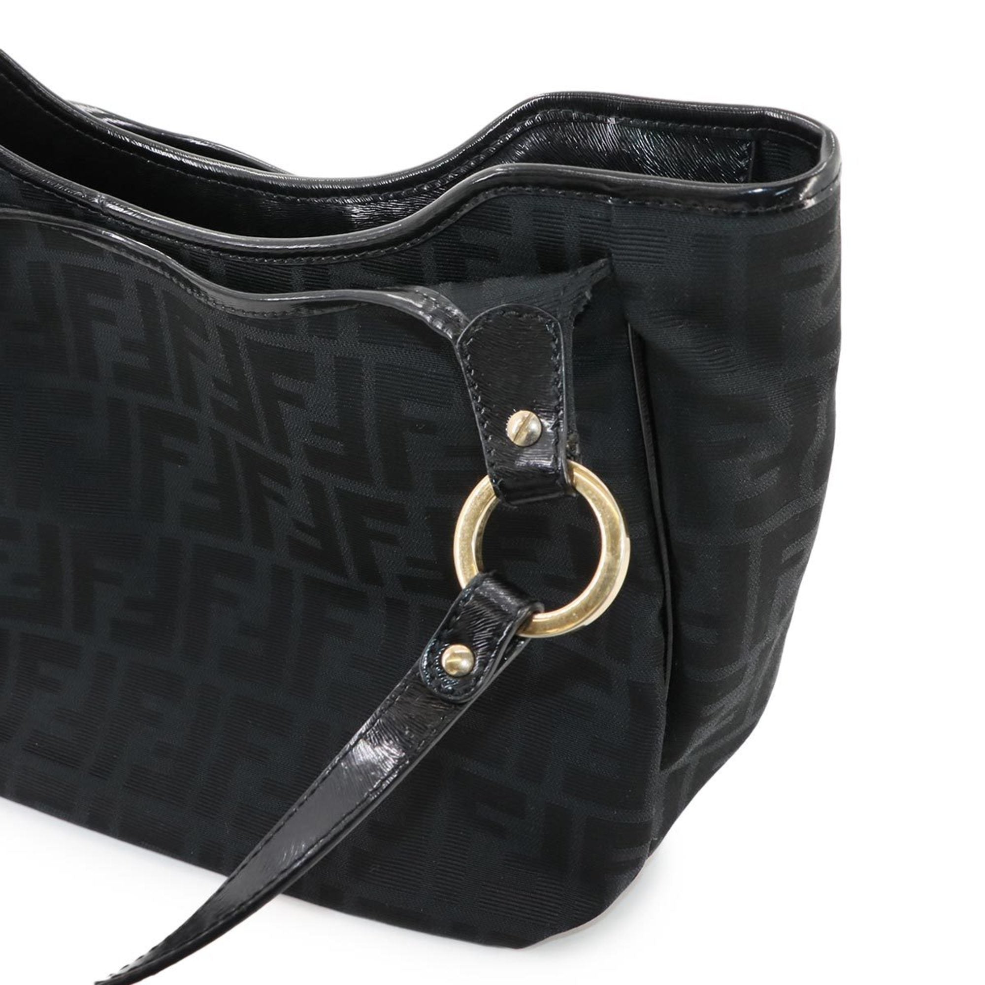 Fendi Black Canvas Leather Tote Bag (Pre-Owned)