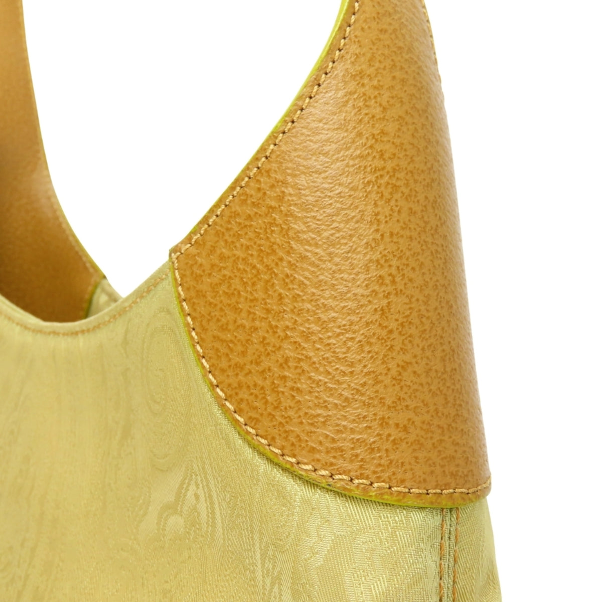Etro Beige Brown Yellow Nylon Leather Shoulder Bag (Pre-Owned)