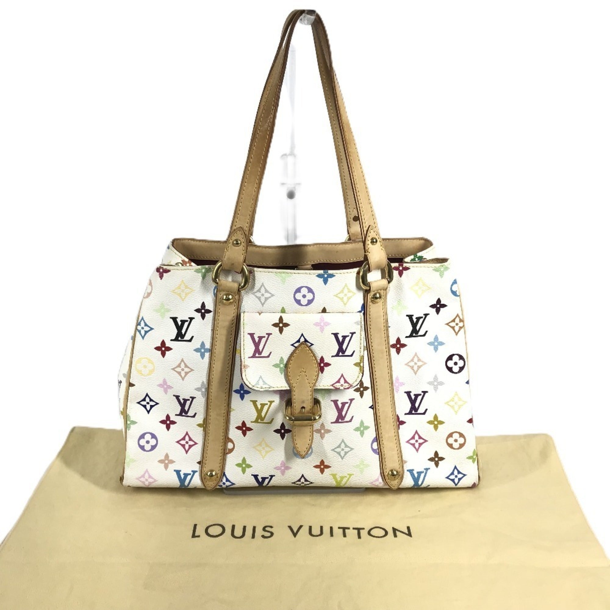 Louis Vuitton Blanc White Monogram Multicolore Shoulder Bag Tote Bag (Pre-Owned)
