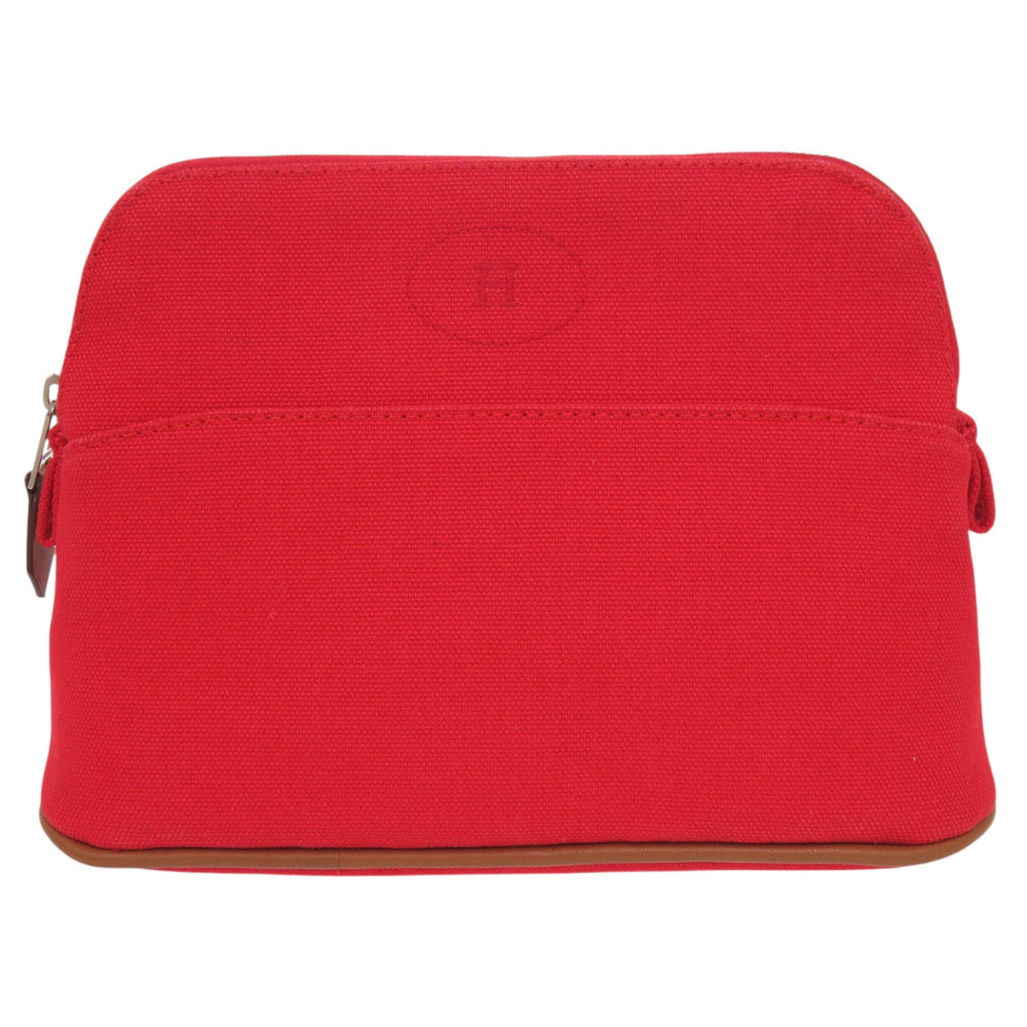 Hermes Brown Red Color Cotton Handbag Pouch (Pre-Owned)