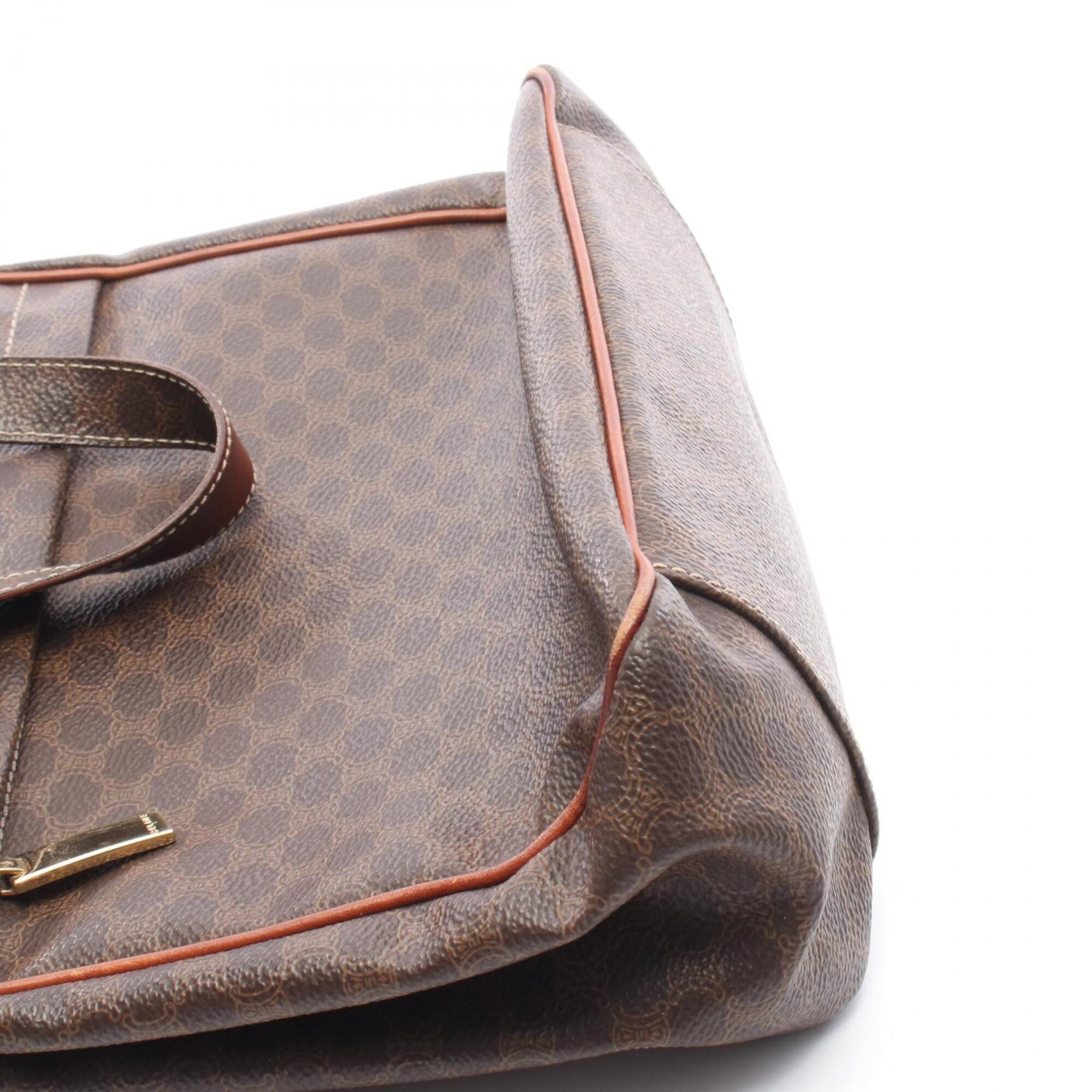 Celine Brown Coated Canvas Pvc Leather Handbag Tote Bag (Pre-Owned)
