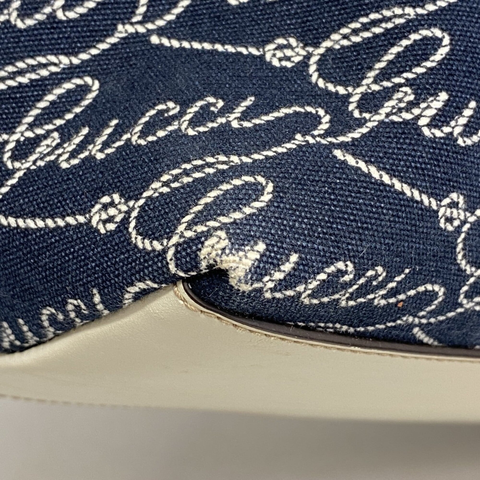 Gucci Navy Canvas Tote Bag (Pre-Owned)