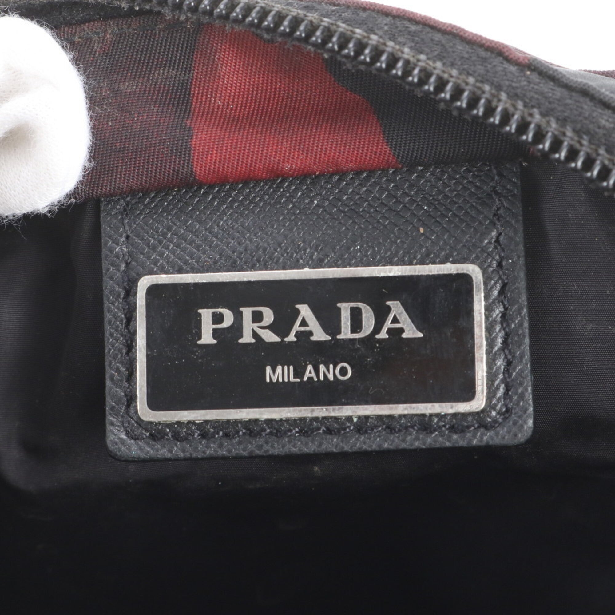 Prada Black Red Color Messenger Bag Shoulder Bag (Pre-Owned)
