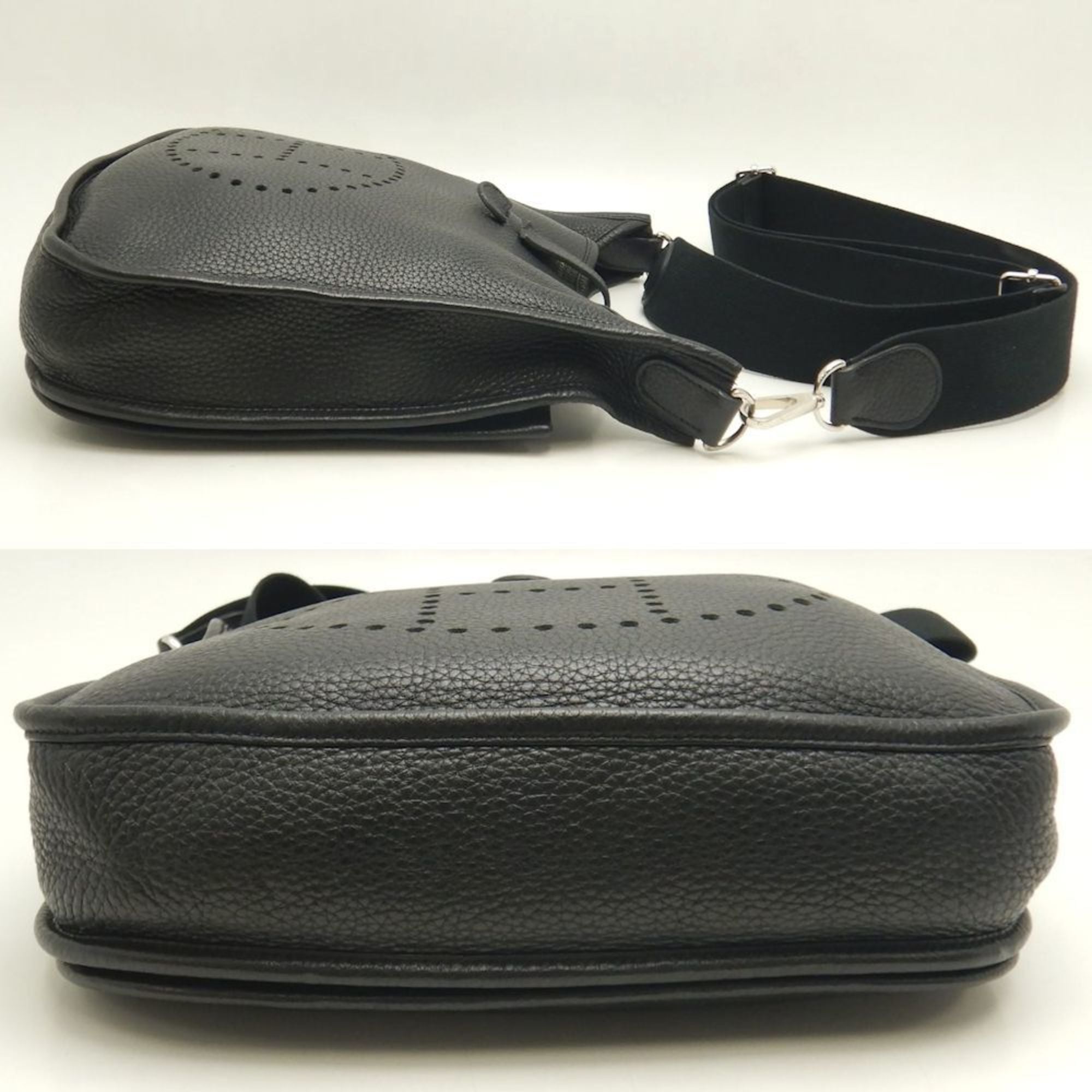Hermes Black Taurillon Clemence Leather Shoulder Bag (Pre-Owned)