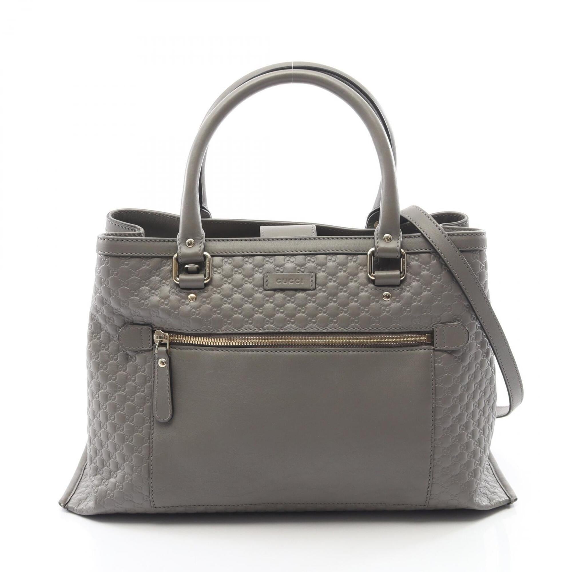 Gucci Gray Leather Handbag (Pre-Owned)