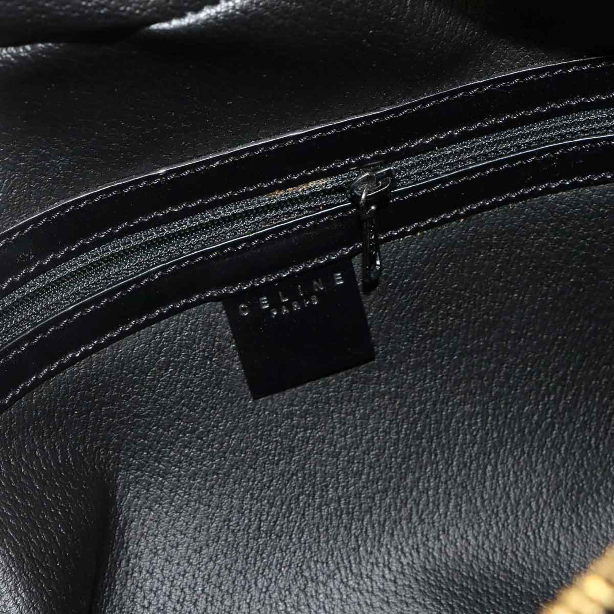 Celine Macadam Black Brown Pvc Leather Handbag (Pre-Owned)