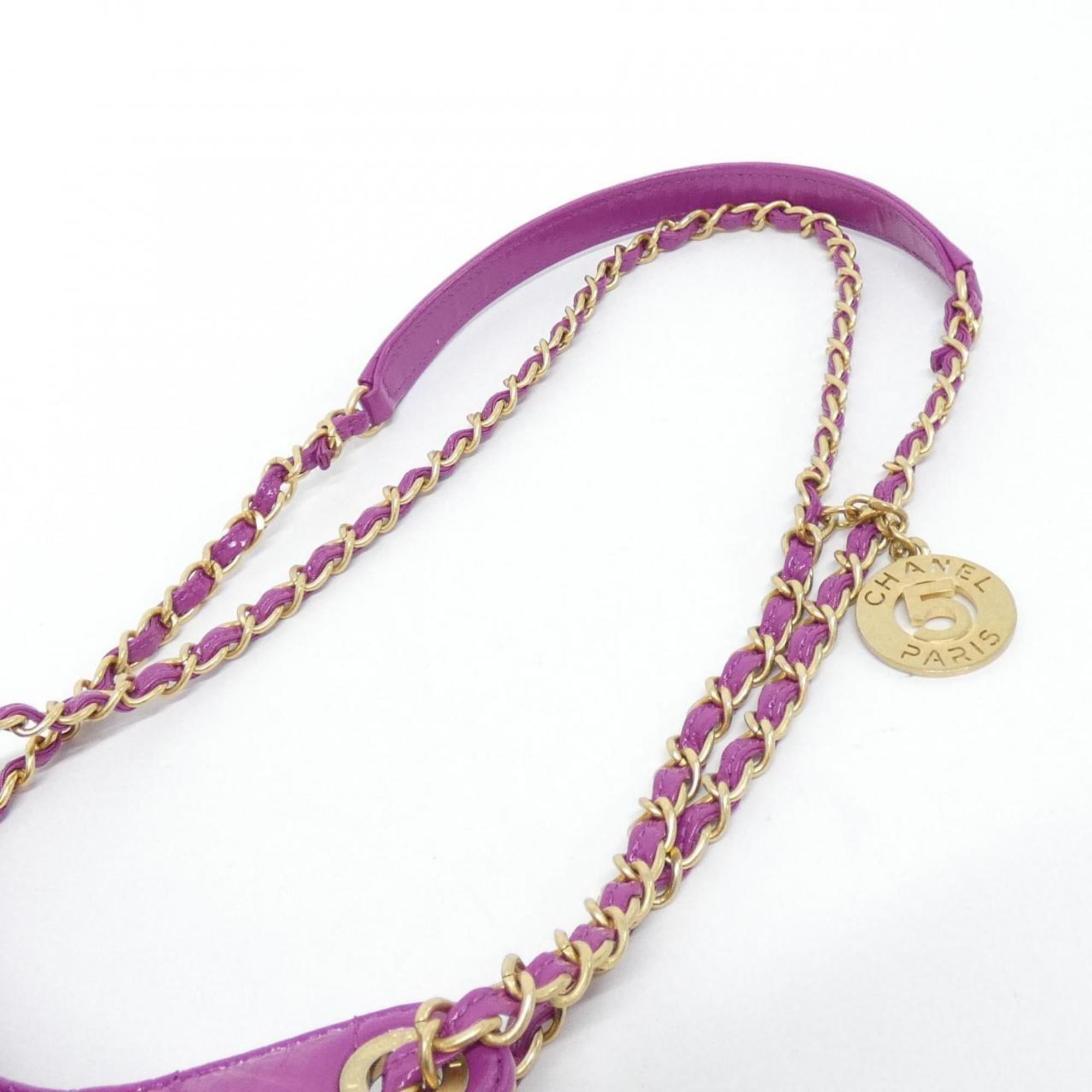 Chanel Purple Leather Shoulder Bag (Pre-Owned)