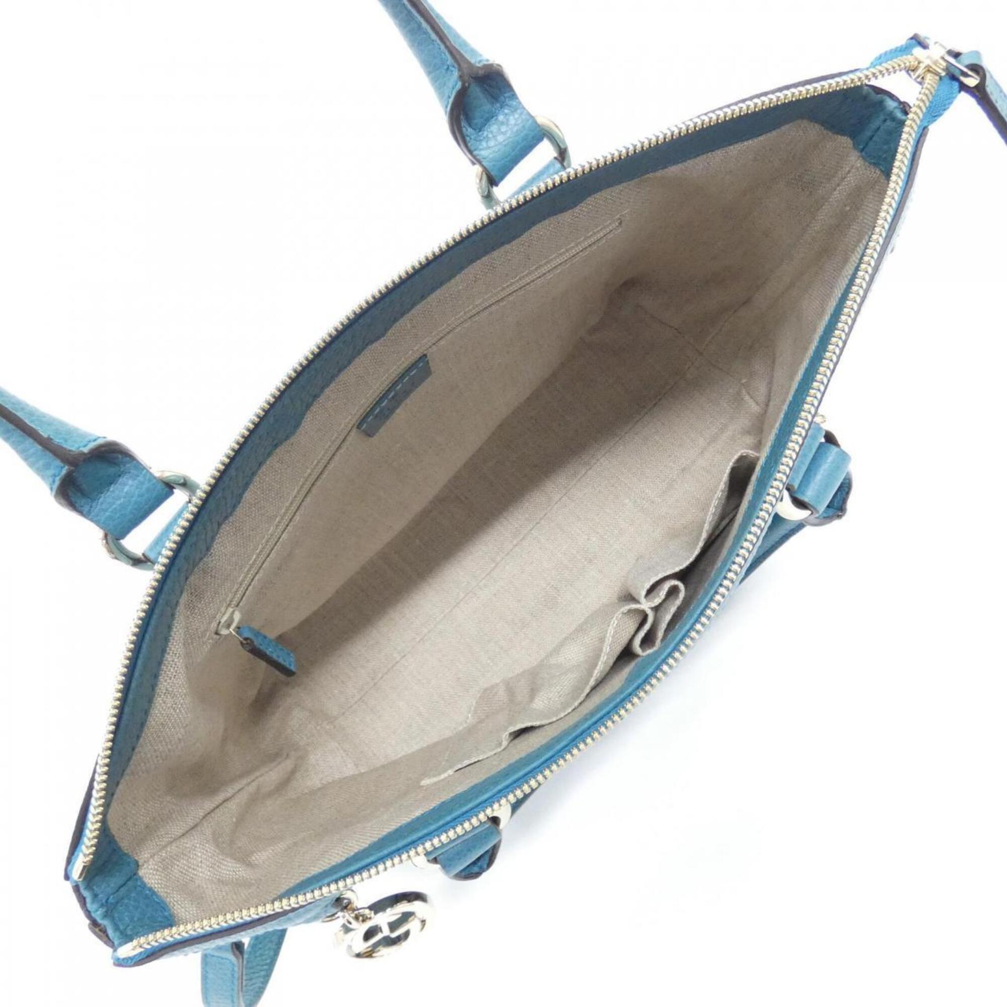 Gucci Light Blue Leather Handbag (Pre-Owned)