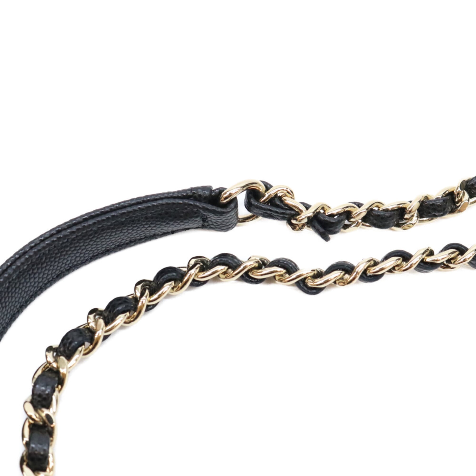Chanel Black Grained Calfskin Handbag Shoulder Bag (Pre-Owned)