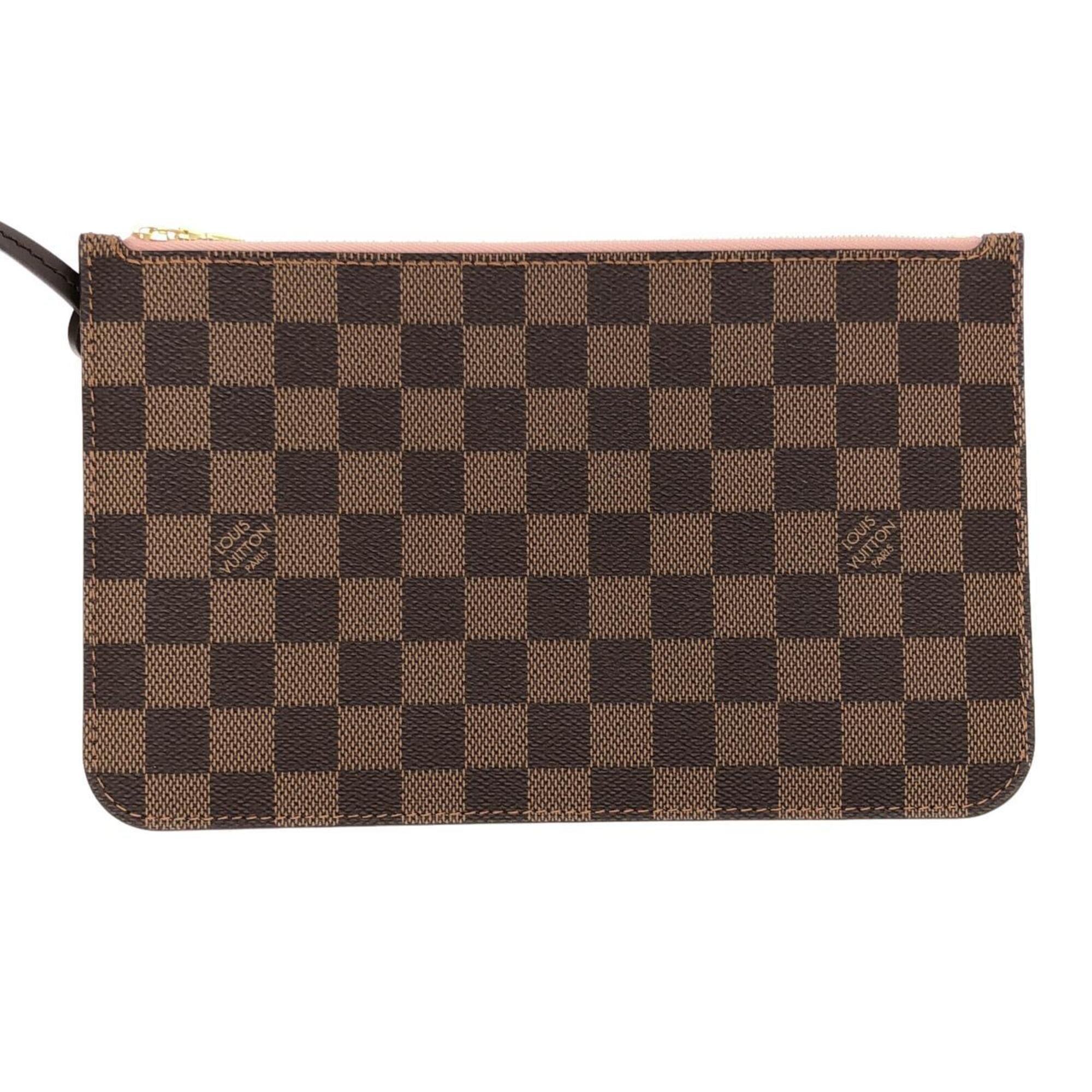 Louis Vuitton Damier Ebene Rose Ballerine Coated Canvas Handbag Pouch (Pre-Owned)