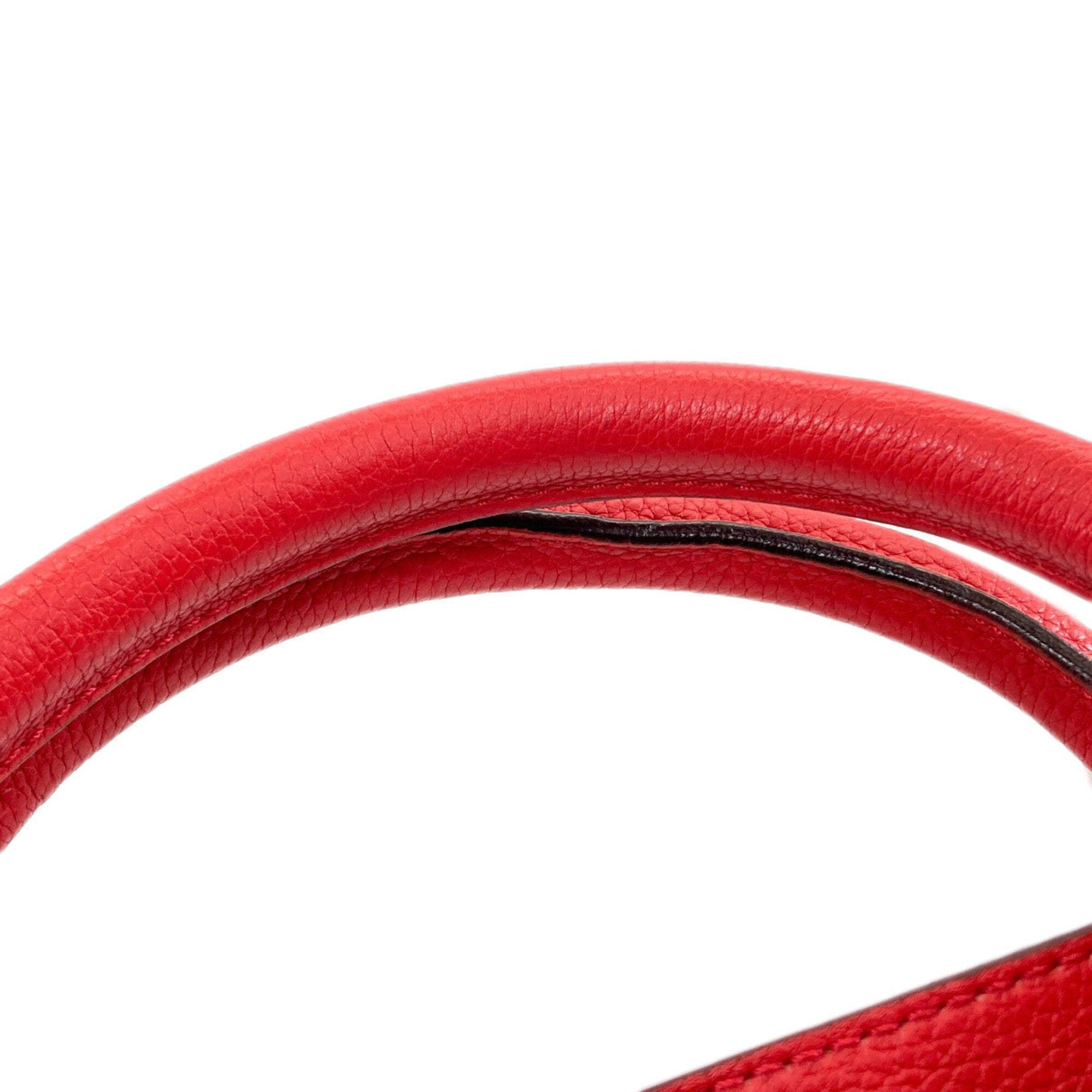 Celine Luggage Red Color Leather Handbag (Pre-Owned)