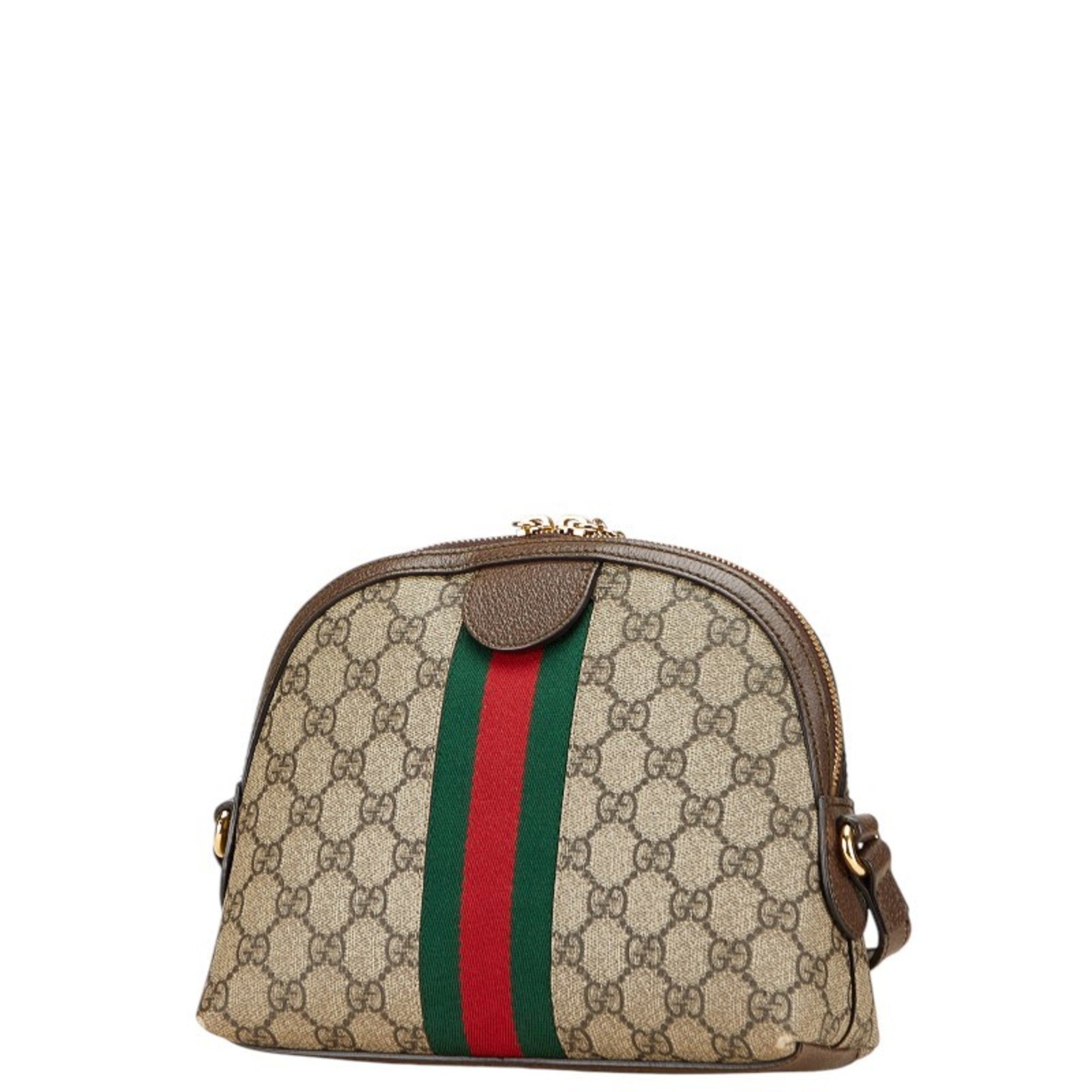 Gucci Ophidia Beige Brown Pvc Leather Shoulder Bag (Pre-Owned)