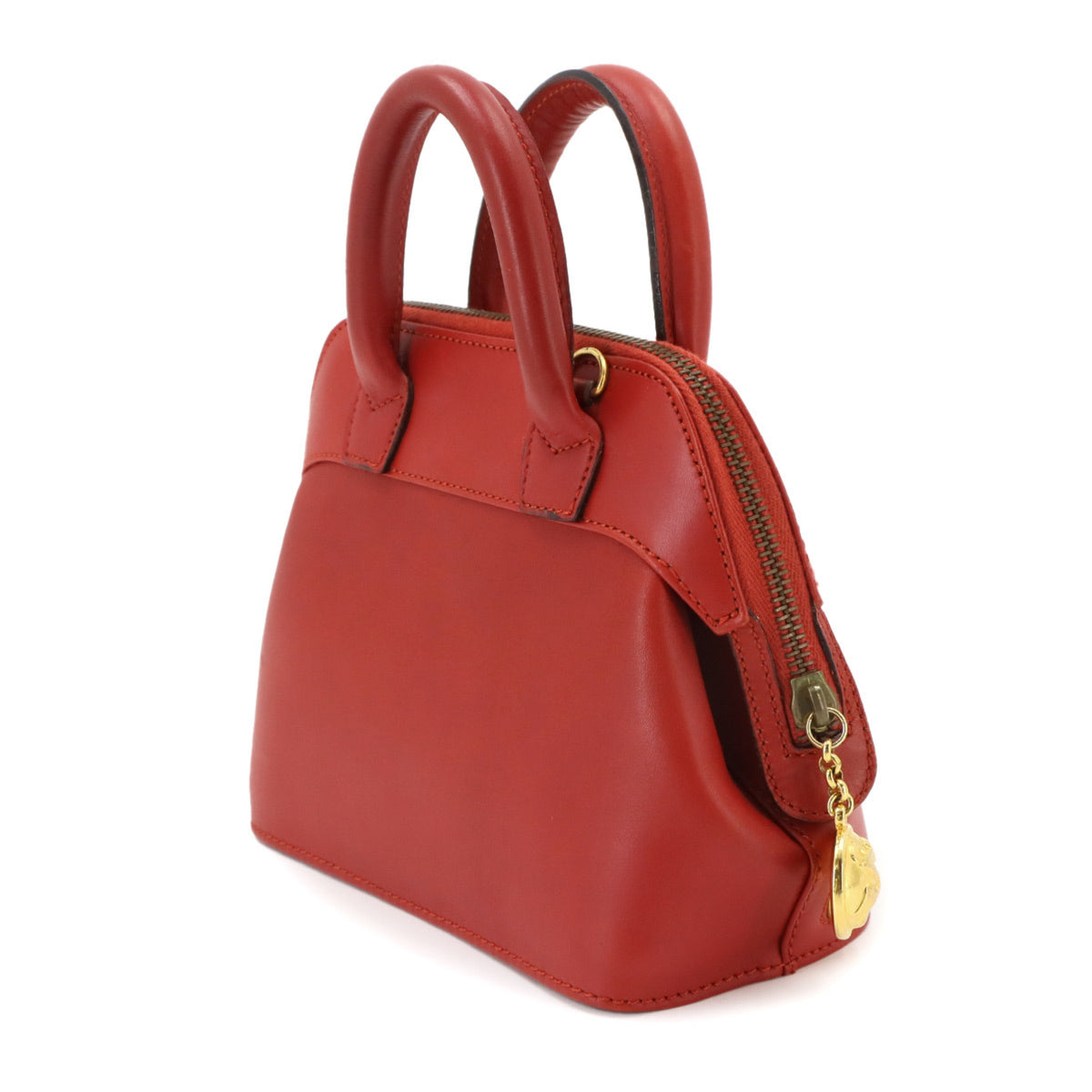 Salvatore Ferragamo Red Color Leather Handbag Shoulder Bag (Pre-Owned)