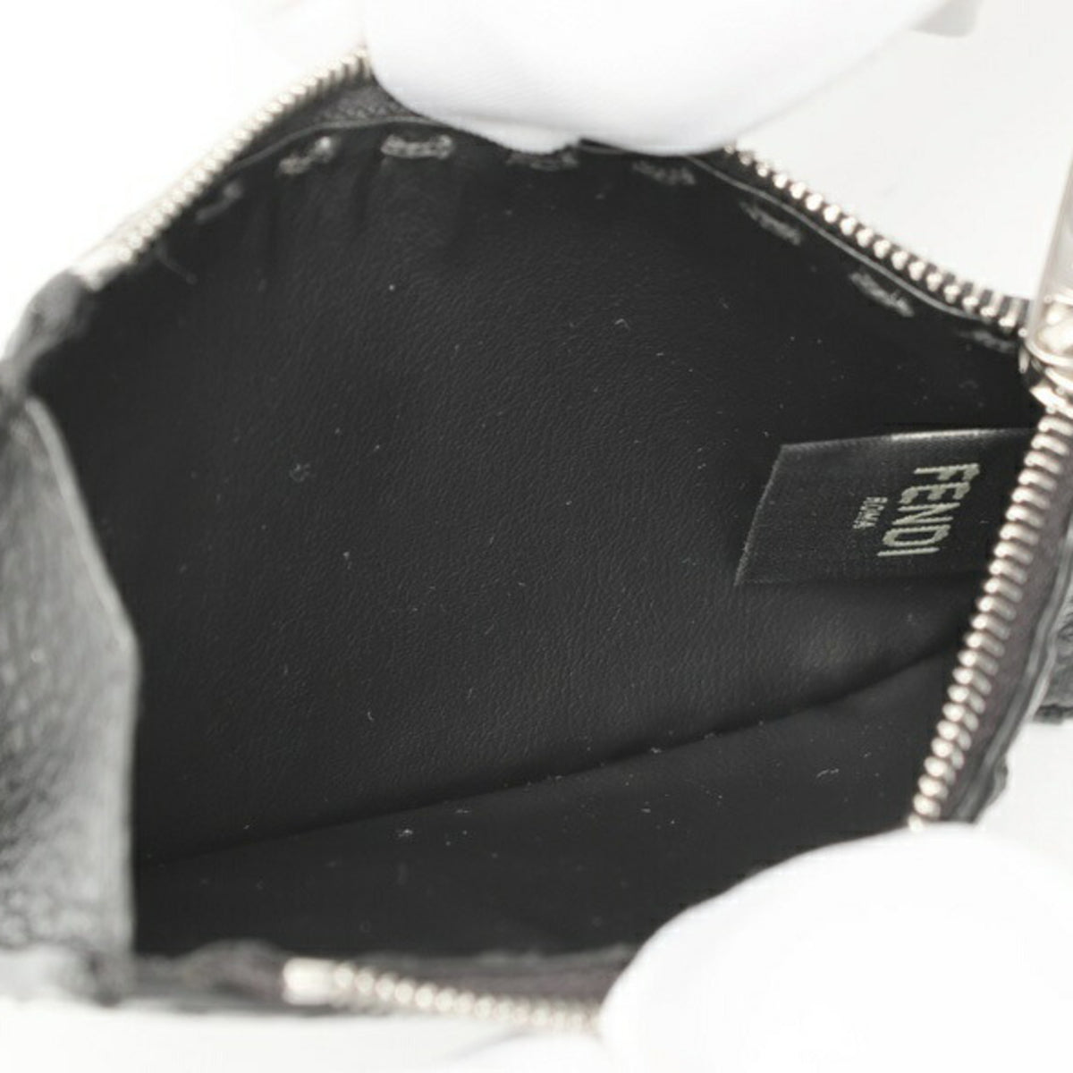 Fendi Selleria Black Leather Coin Purse/Coin Case (Pre-Owned)