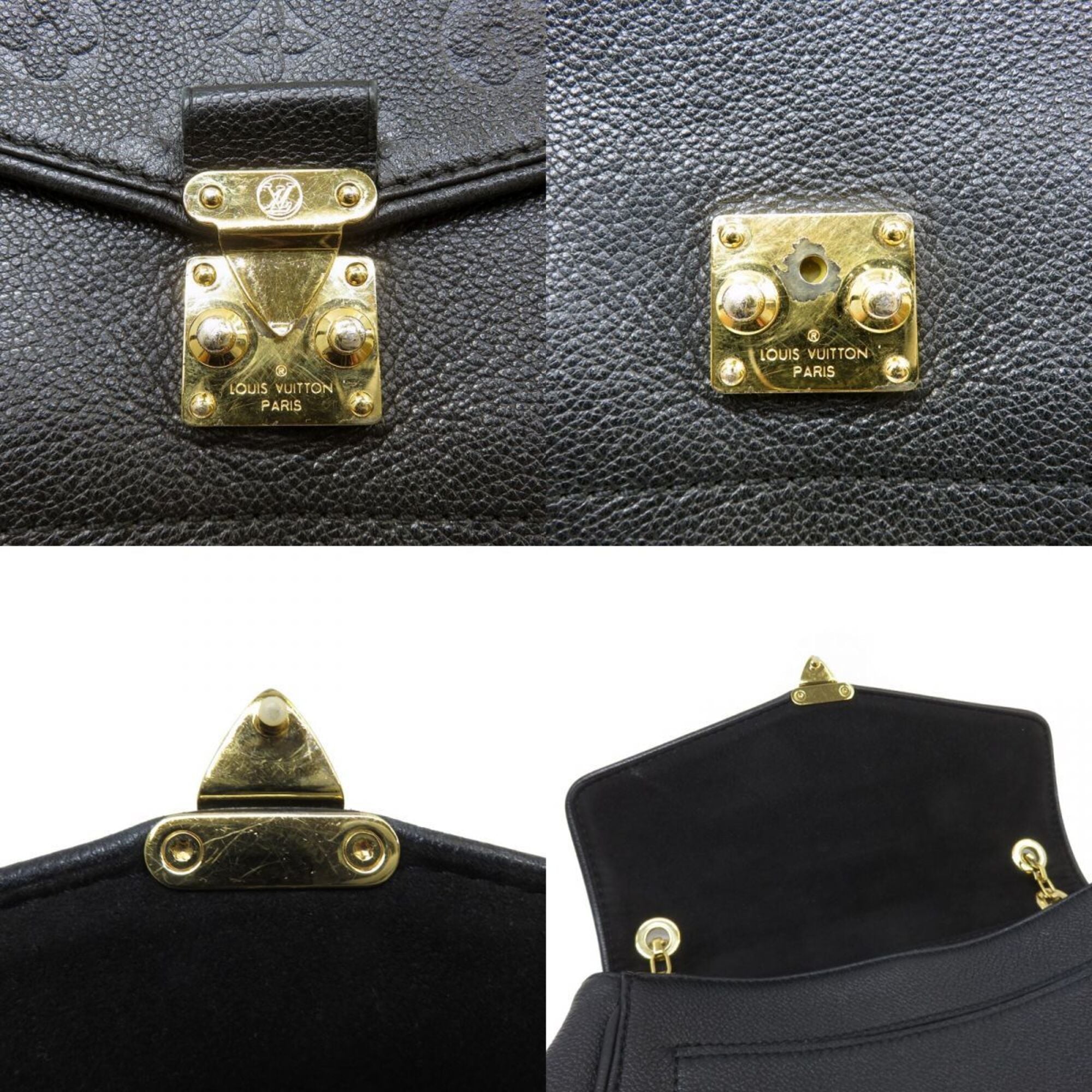 Louis Vuitton Noir Leather Shoulder Bag (Pre-Owned)