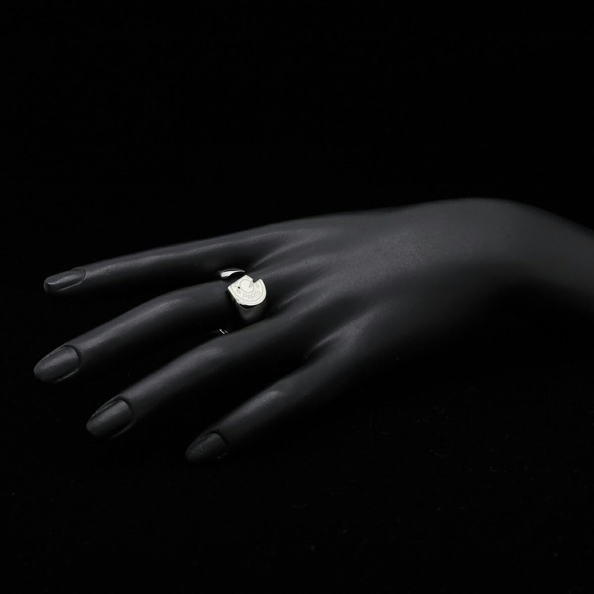 Hermes Silver Ivory Metal Band Ring (Pre-Owned)