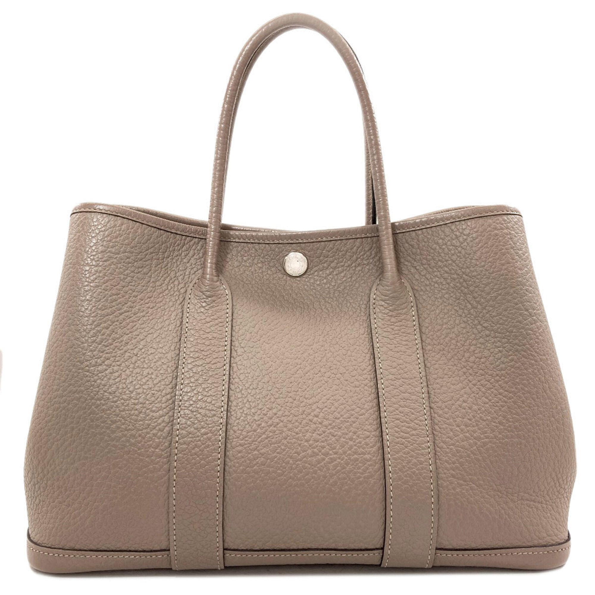 Hermes Gray Vache Leather Handbag (Pre-Owned)