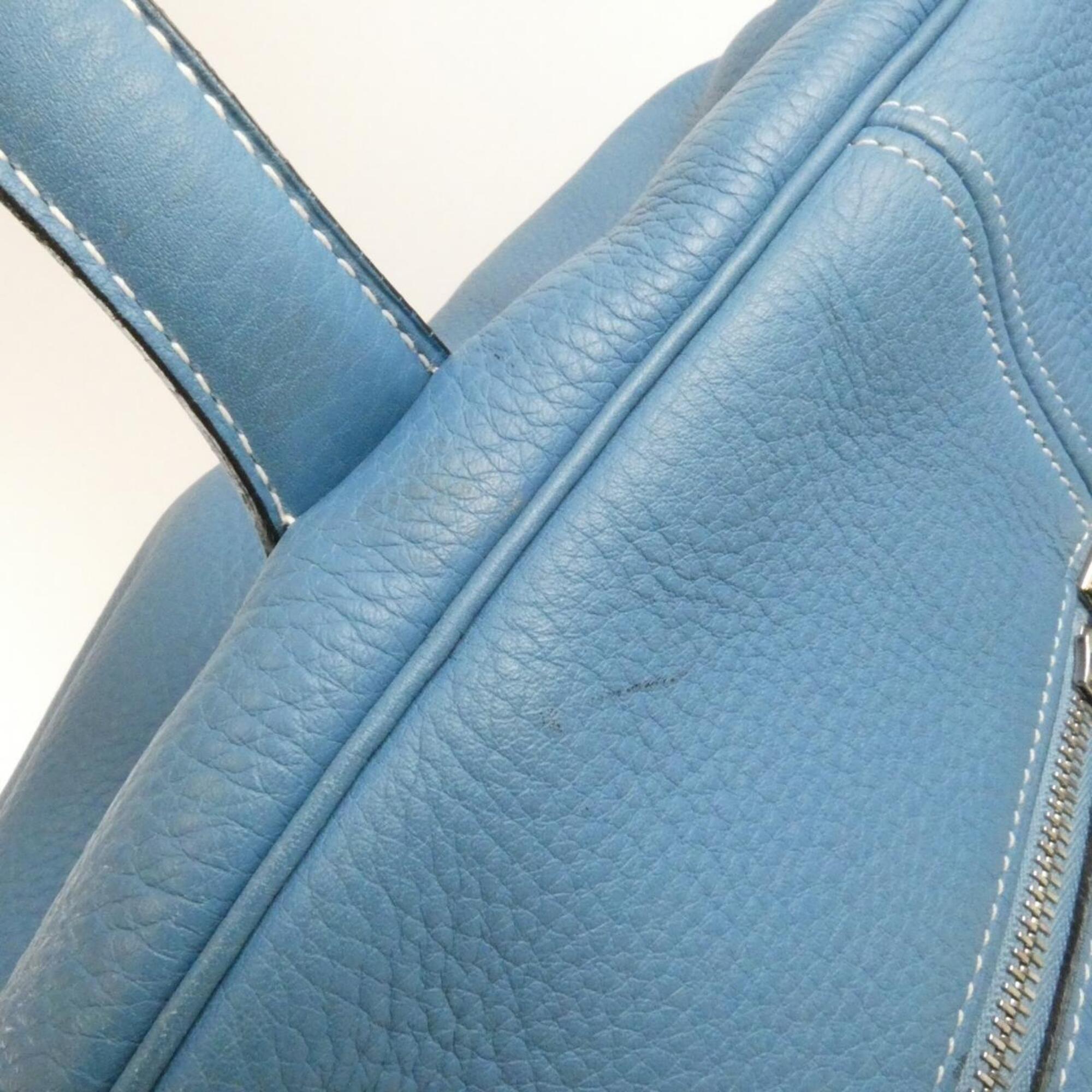 Hermes Blue Jean Taurillon Clemence Leather Boston Bag (Pre-Owned)