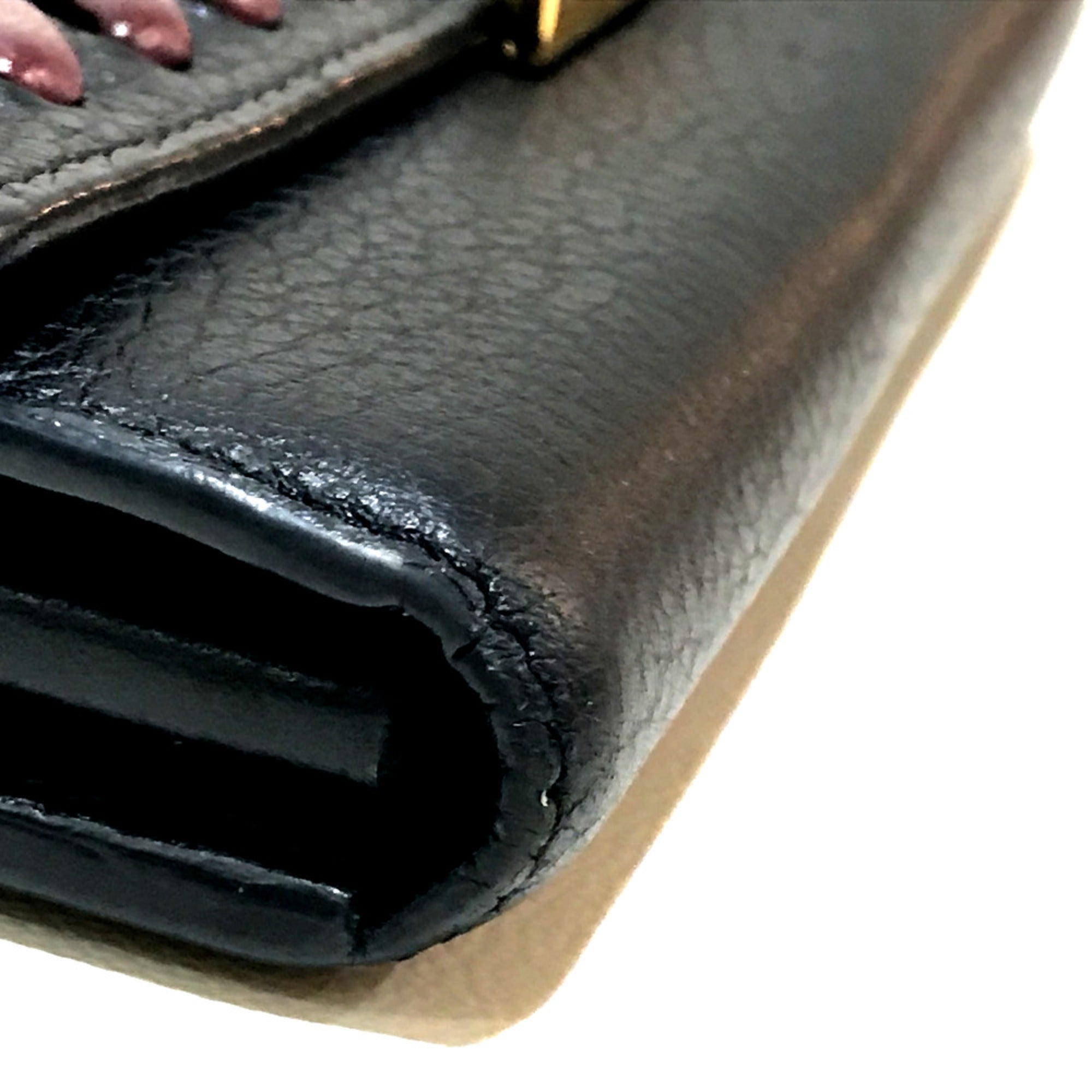 Louis Vuitton Black Leather Wallet (Bi-Fold) (Pre-Owned)
