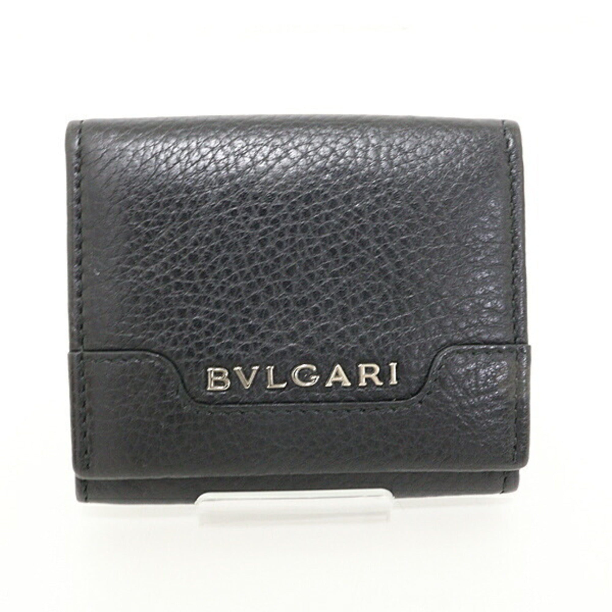 Bvlgari Black Leather Coin Purse/Coin Case (Pre-Owned)