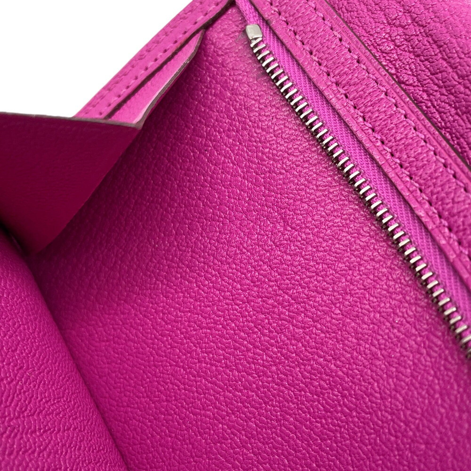 Hermes Pink Chevre Myzore Leather Long Wallet (Bi-Fold) (Pre-Owned)