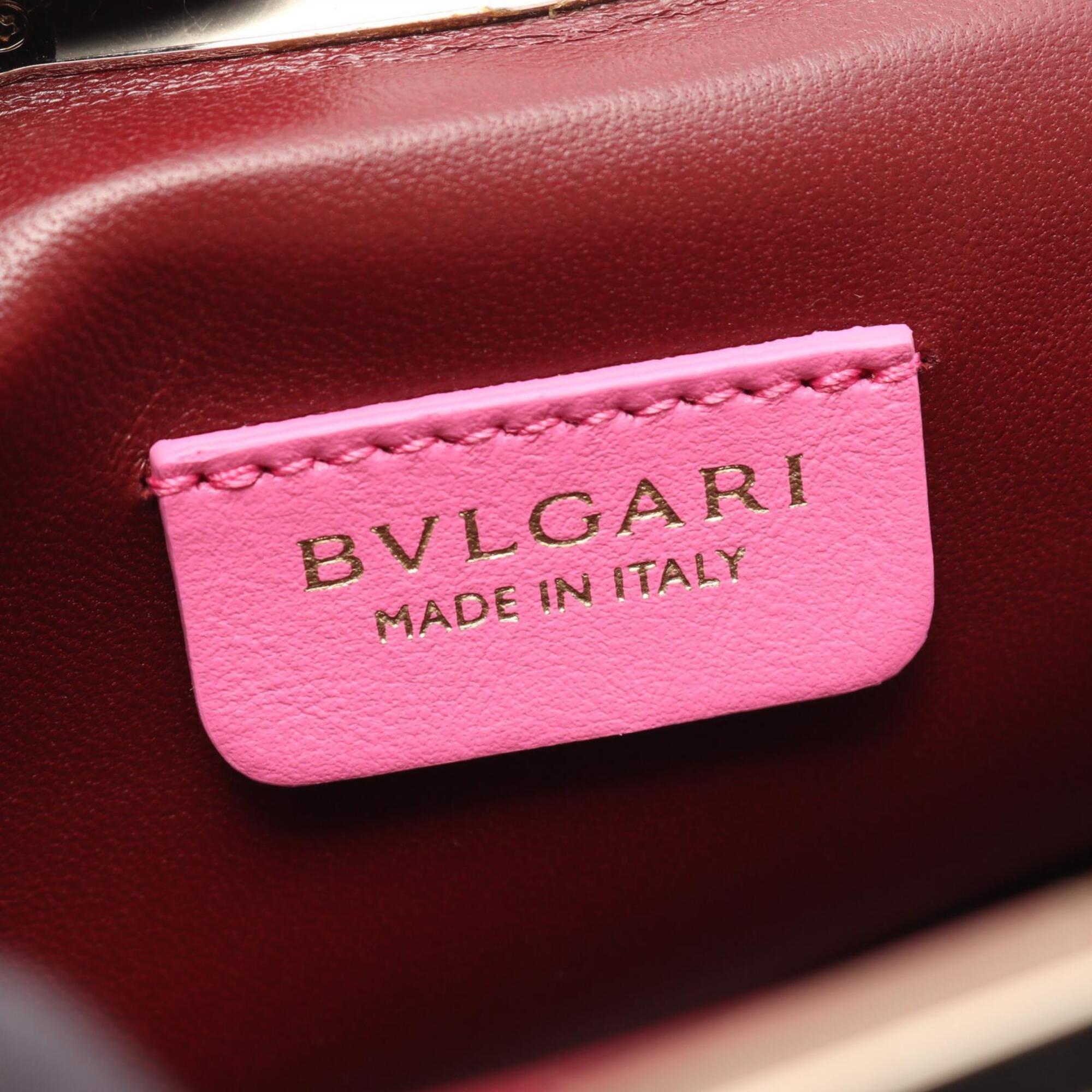 Bvlgari Pink Leather Handbag Shoulder Bag (Pre-Owned)