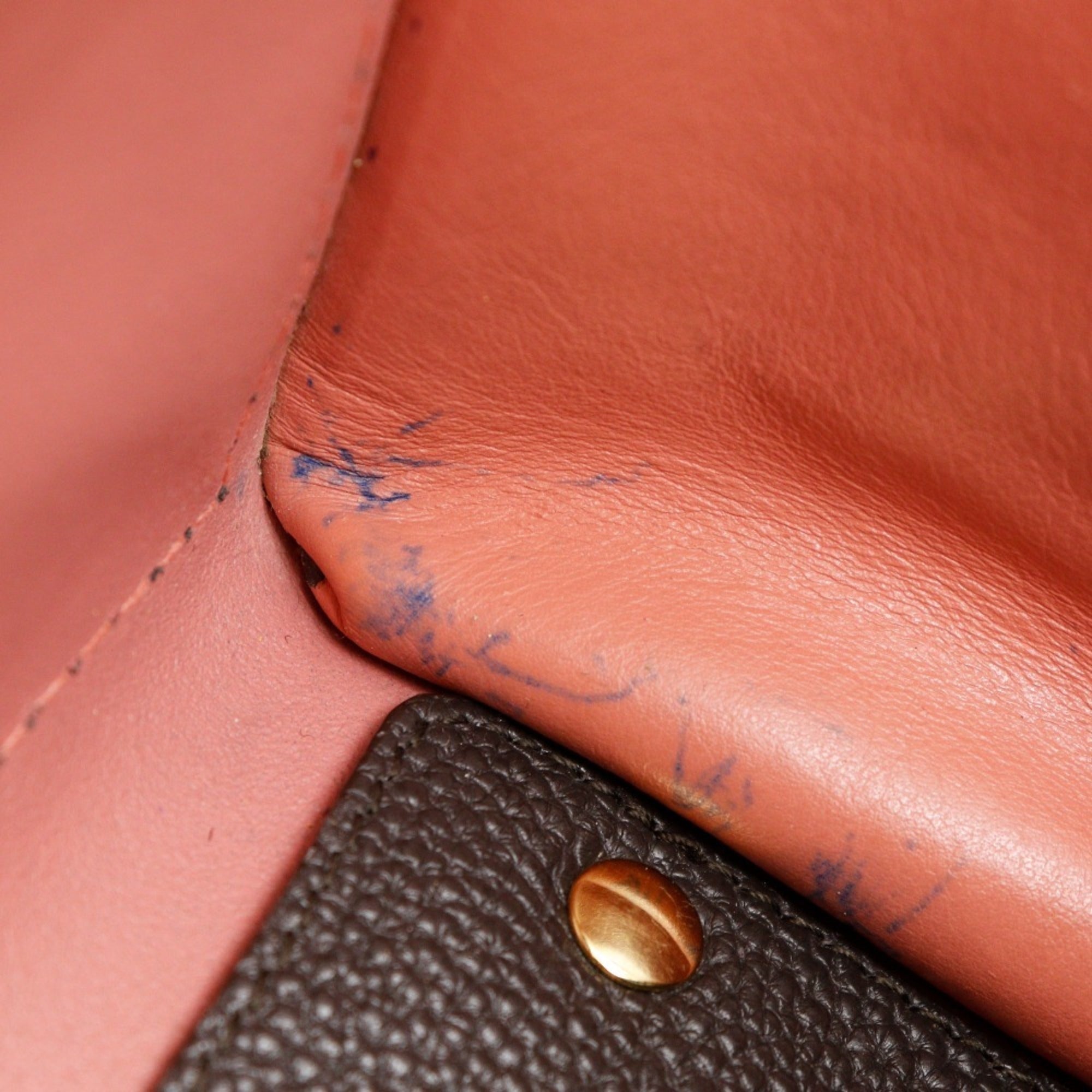 Salvatore Ferragamo Brown Pink Leather Handbag (Pre-Owned)