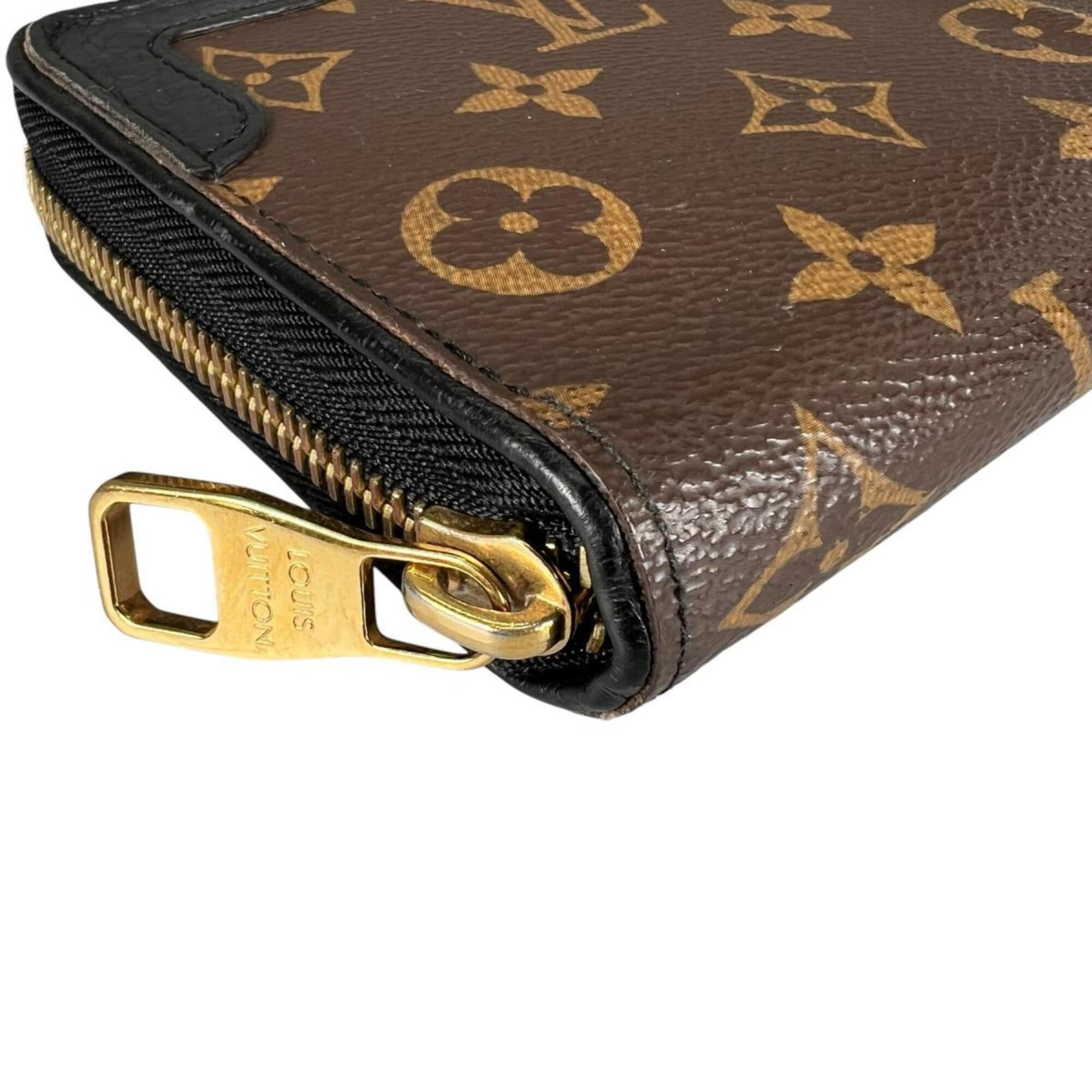 Louis Vuitton Black Brown Noir Monogram Canvas Long Wallet (Bi-Fold) (Pre-Owned)