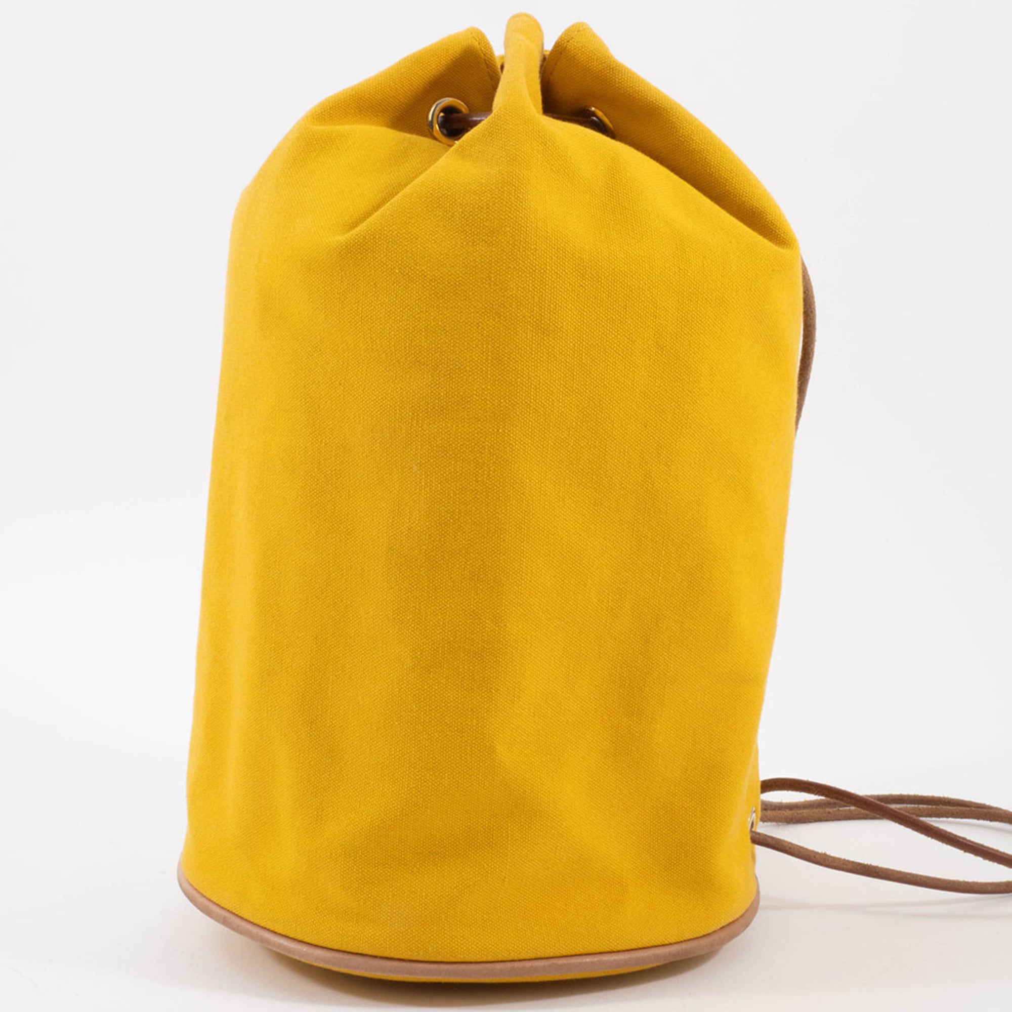 Hermes Polochon Mimil Yellow Cotton 100% Shoulder Bag (Pre-Owned)