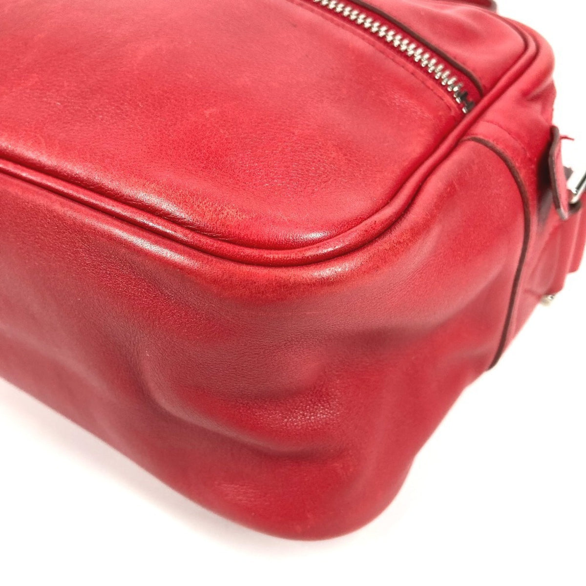 Hermes Red Color Leather Pochette Shoulder Bag (Pre-Owned)