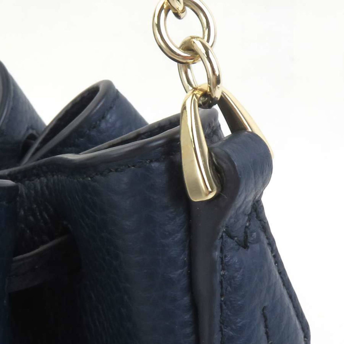 Bally Navy Leather Handbag Shoulder Bag (Pre-Owned)