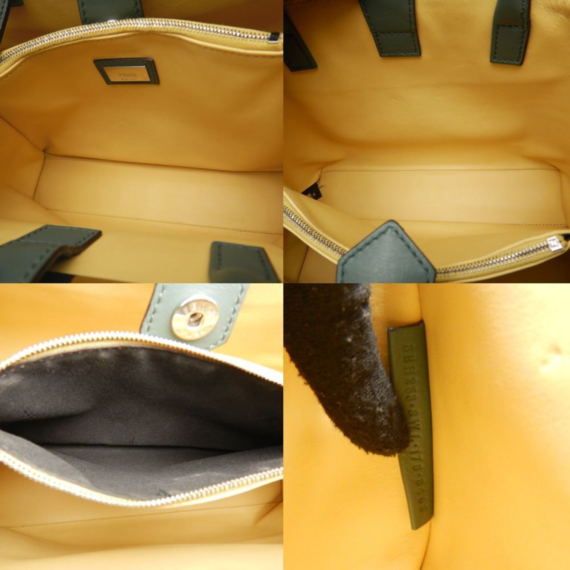 Fendi Khaki Yellow Leather Handbag (Pre-Owned)