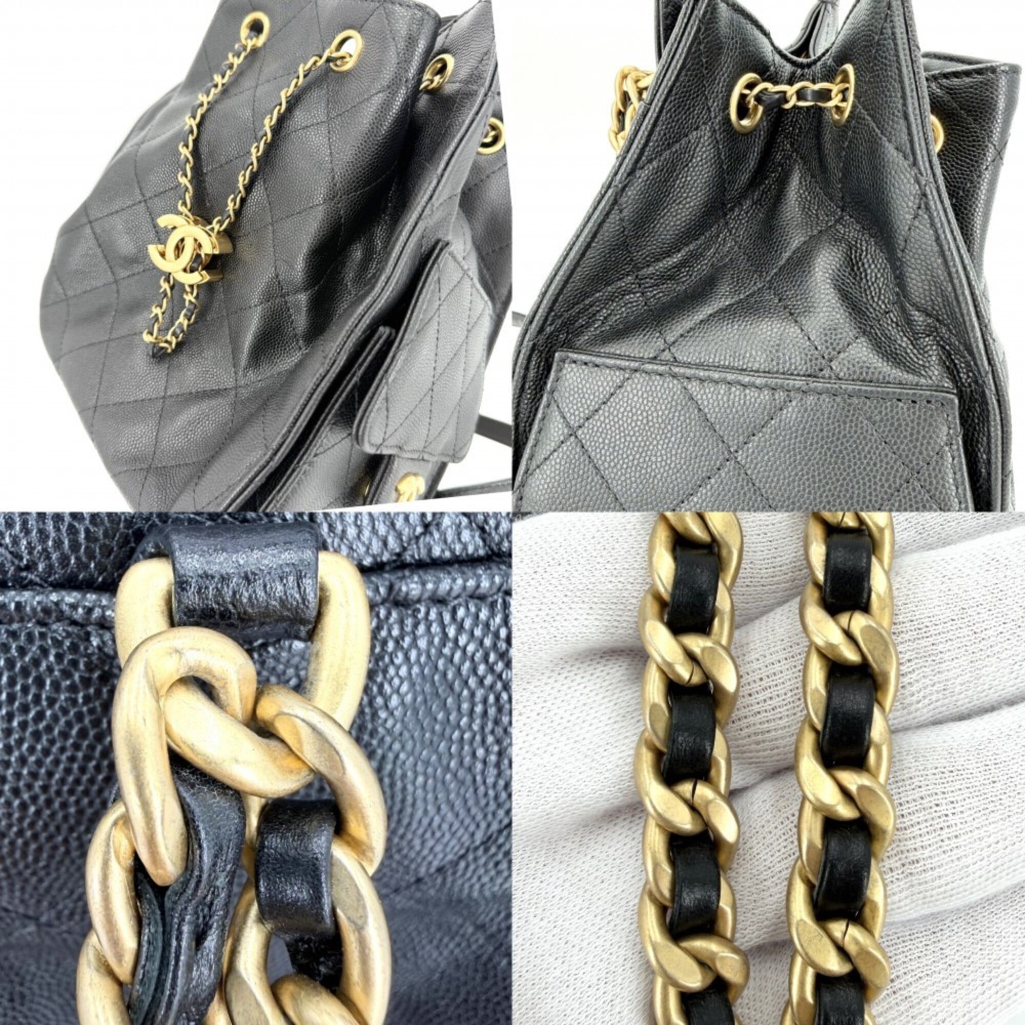 Chanel Black White Grained Calfskin (Pre-Owned)