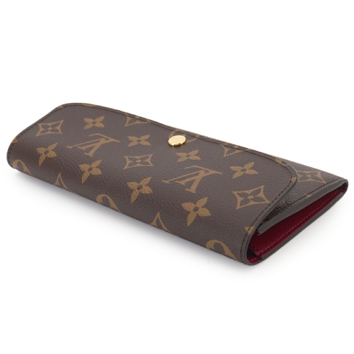 Louis Vuitton Brown Fuchsia Monogram Canvas Long Wallet (Bi-Fold) (Pre-Owned)
