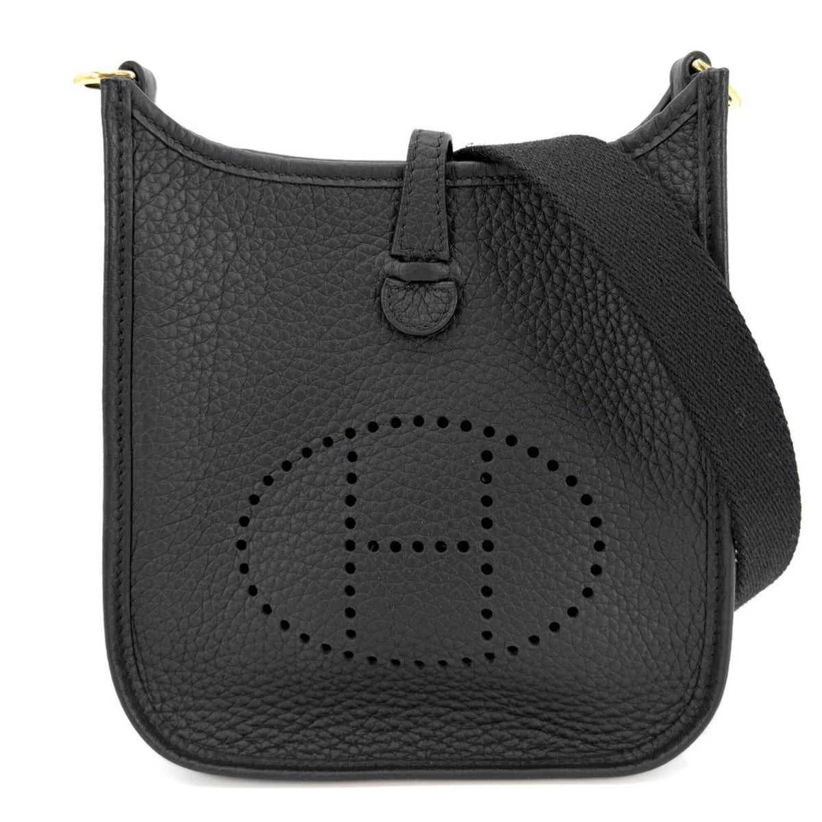 Hermes Black Leather Pochette Shoulder Bag (Pre-Owned)