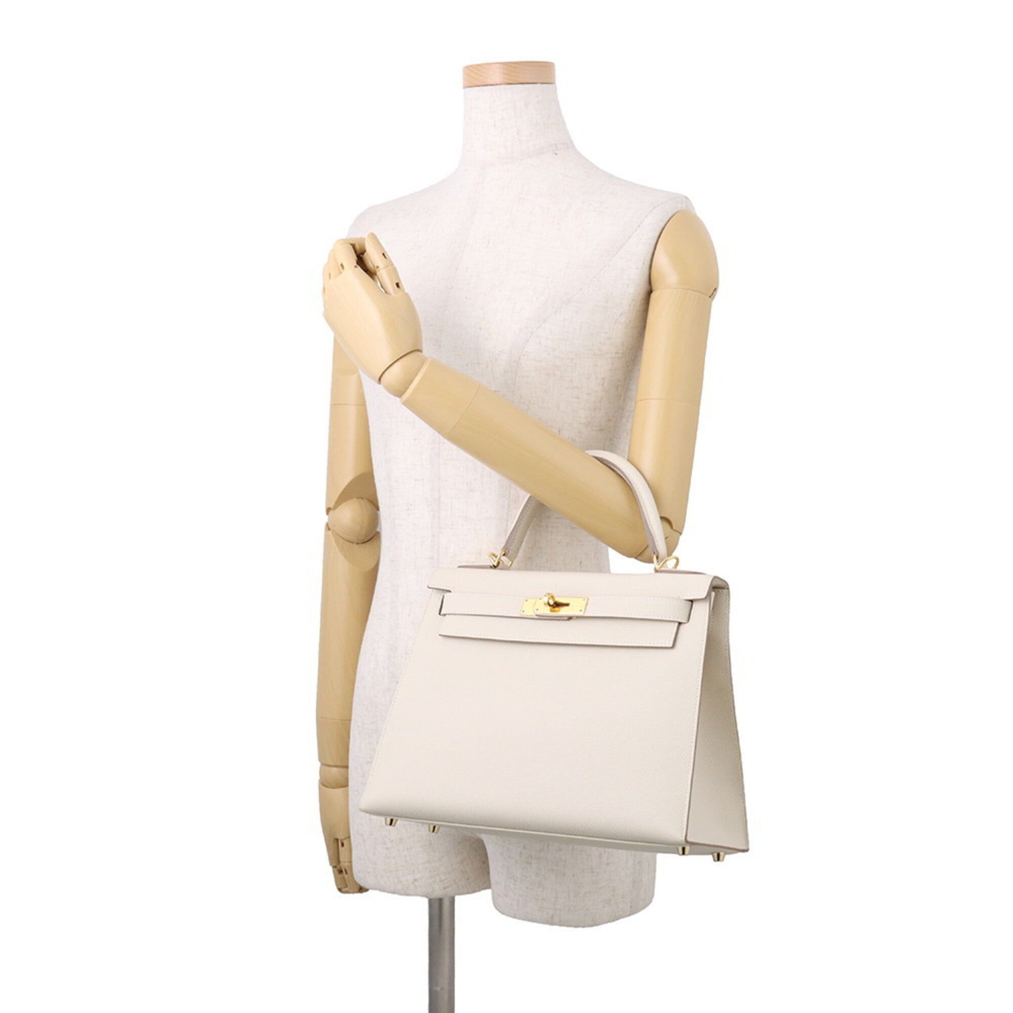 Hermes Beige Ivory Epsom Leather Handbag (Pre-Owned)
