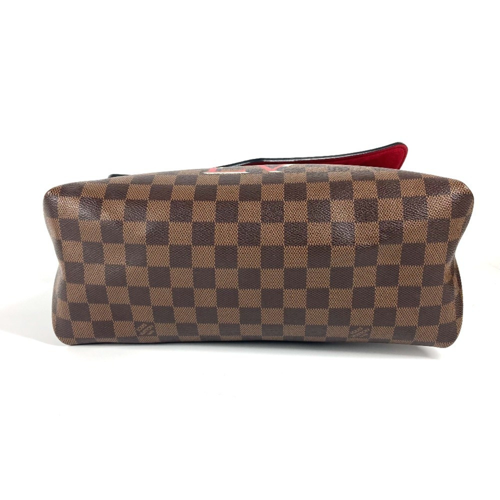 Louis Vuitton Brown Damier Canvas Ebene Galle Red Color Damier Canvas Handbag Shoulder Bag Tote Bag (Pre-Owned)