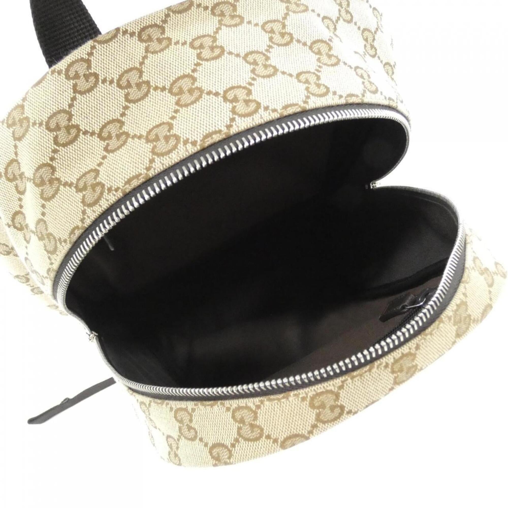 Gucci Beige Brown Gg Canvas Backpack (Pre-Owned)