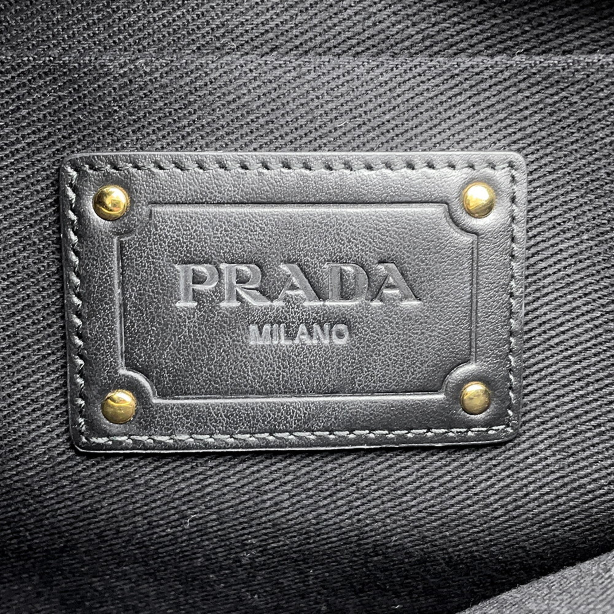 Prada Black Raffia Clutch Bag (Pre-Owned)