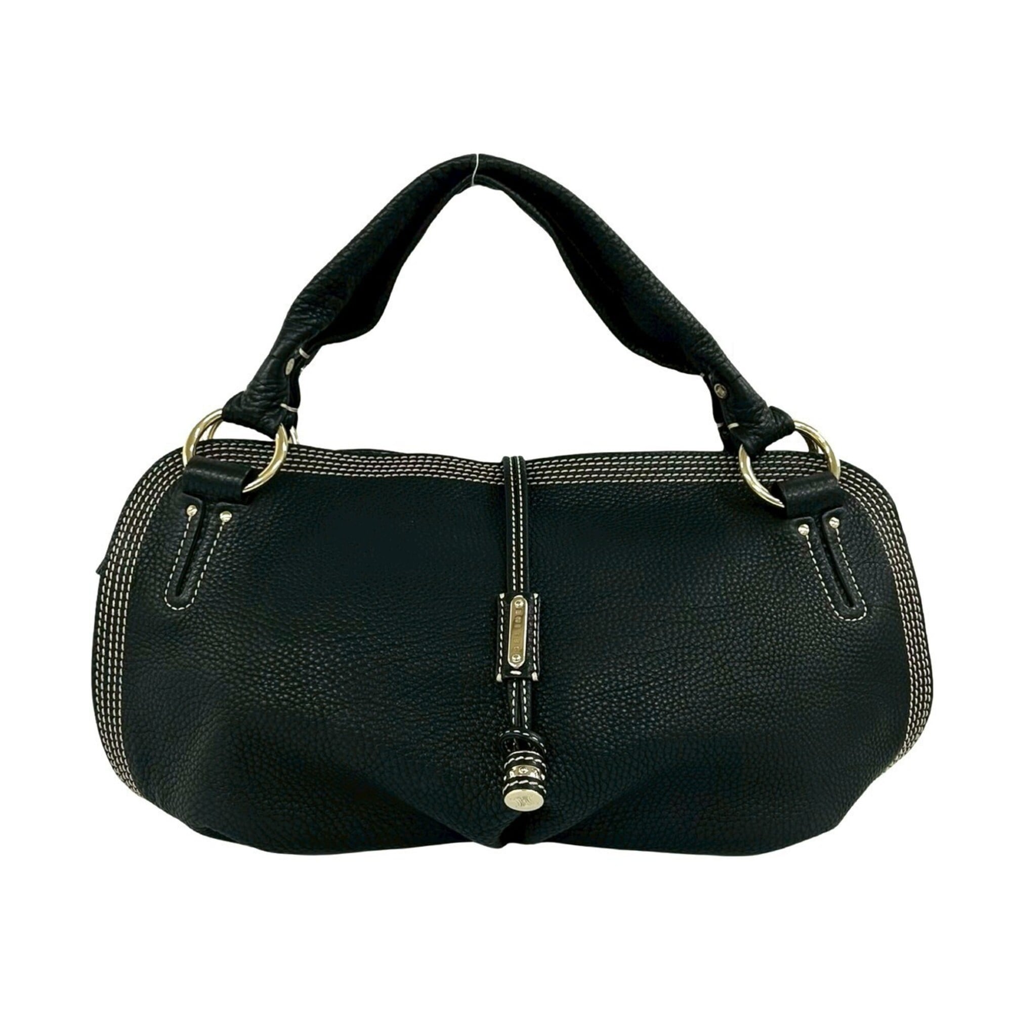 Celine Black Leather Boston Bag Handbag (Pre-Owned)
