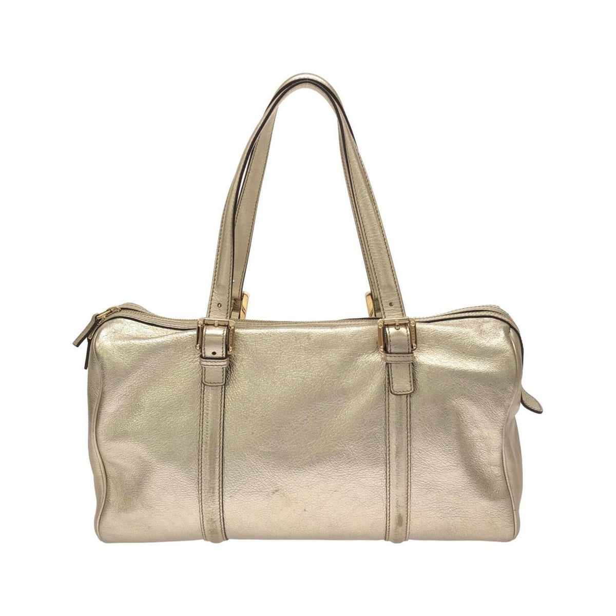 Gucci Metallic Gold Leather Boston Bag (Pre-Owned)