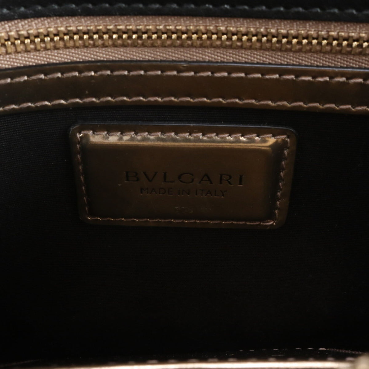 Bvlgari Metallic Bronze Leather Handbag Shoulder Bag (Pre-Owned)