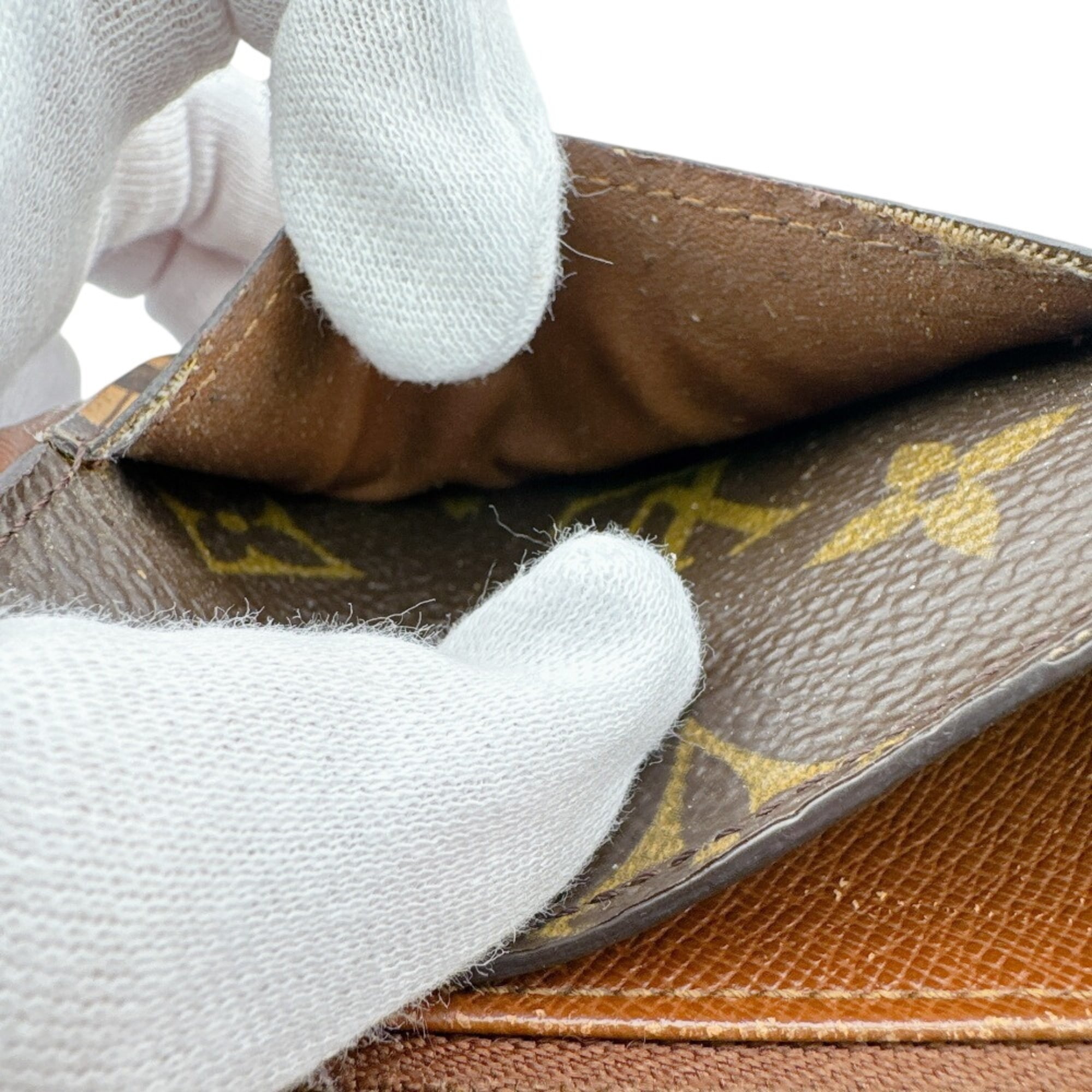 Louis Vuitton Brown Leather Long Wallet (Tri-Fold) (Pre-Owned)