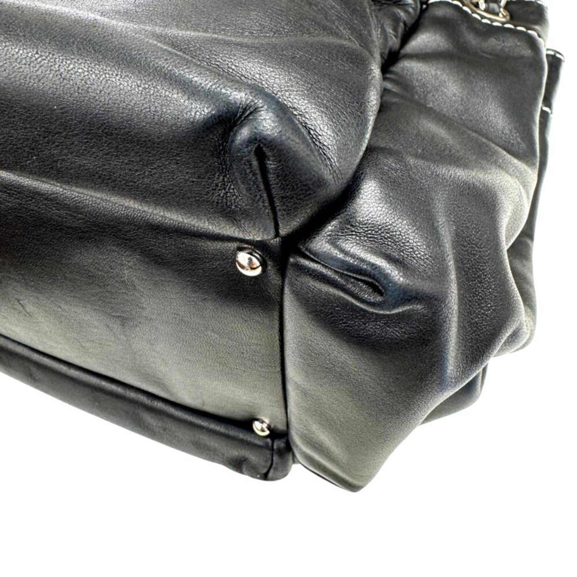 Chanel Black Leather Tote Bag (Pre-Owned)
