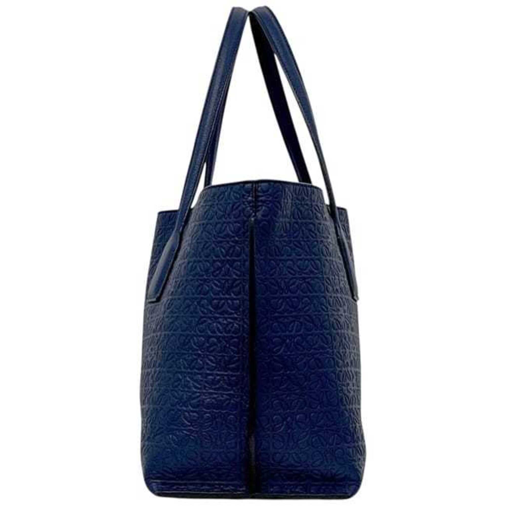 Loewe Blue Leather Tote Bag (Pre-Owned)