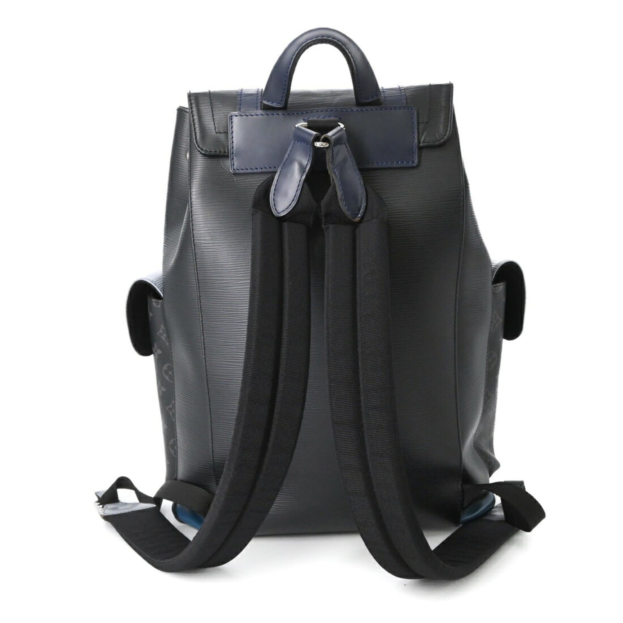 Louis Vuitton Black Blue Gray Monogram Eclipse Monogram Eclipse Epi Leather Backpack (Pre-Owned)