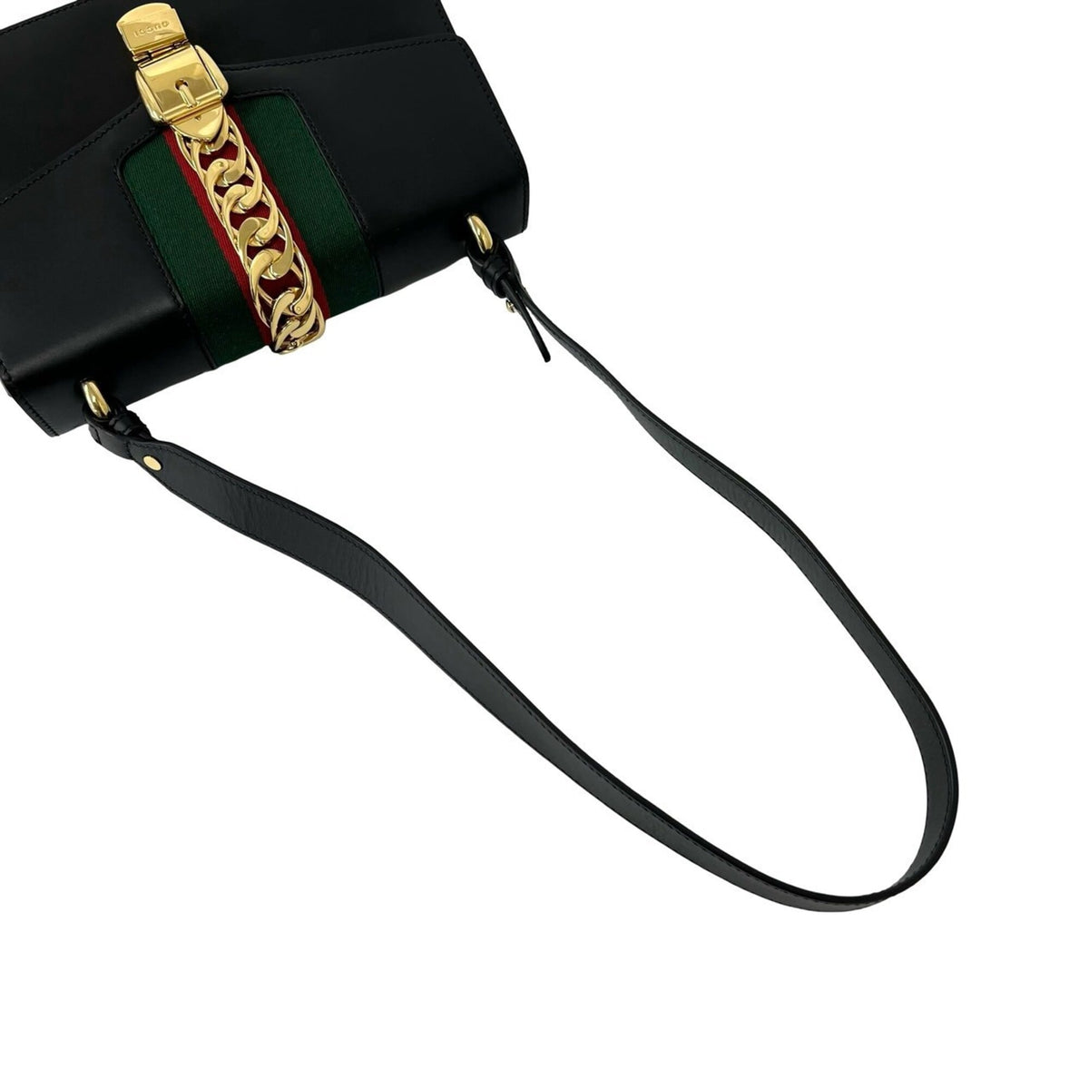Gucci Green Navy Red Color Leather Crossbody Bag Shoulder Bag (Pre-Owned)
