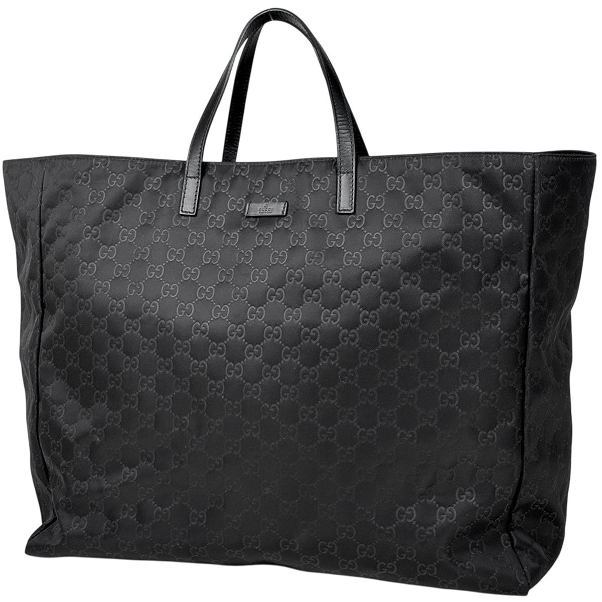 Gucci Black Nylon Leather Tote Bag (Pre-Owned)